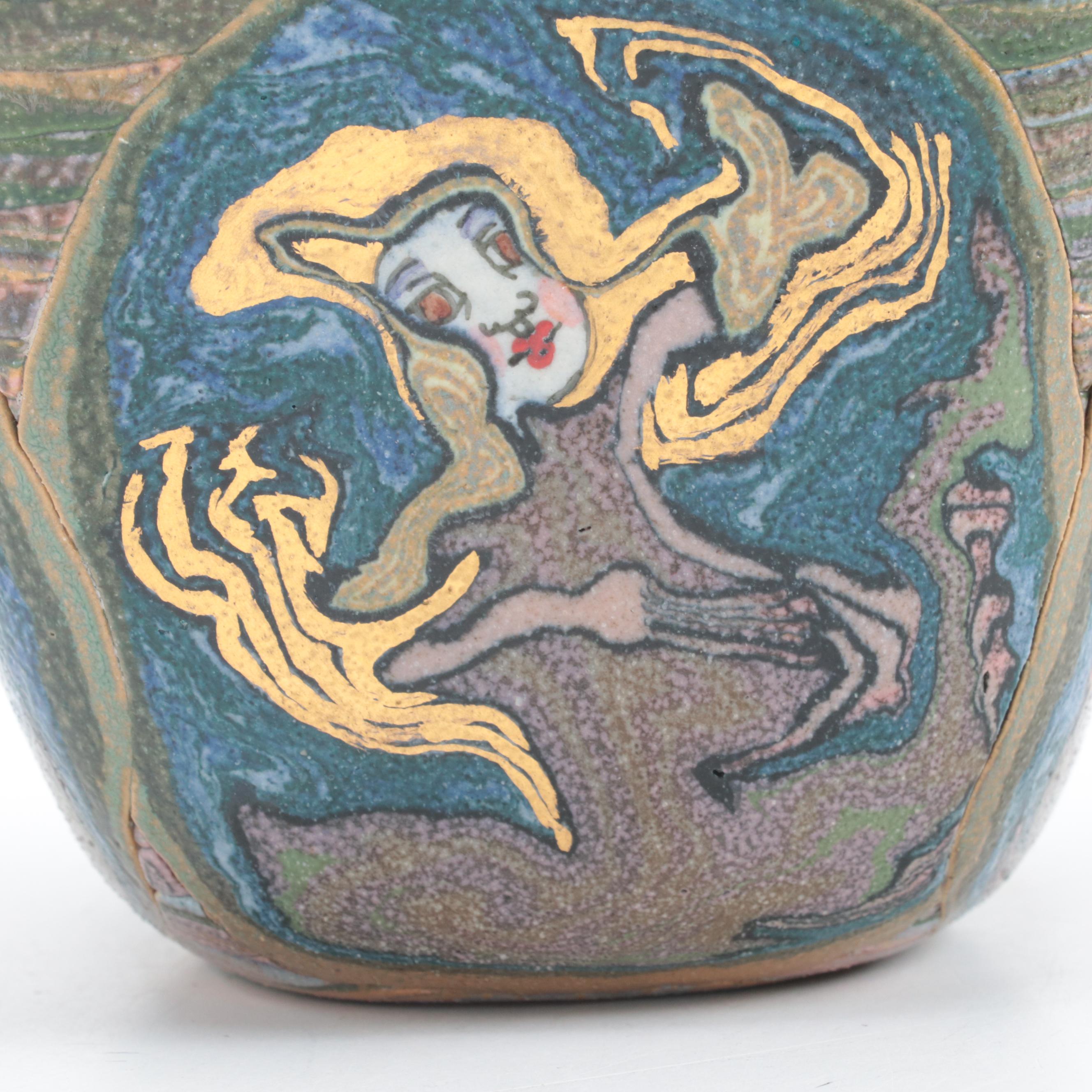 Jane Goslin Peiser Multi-Colored Ceramic Vase