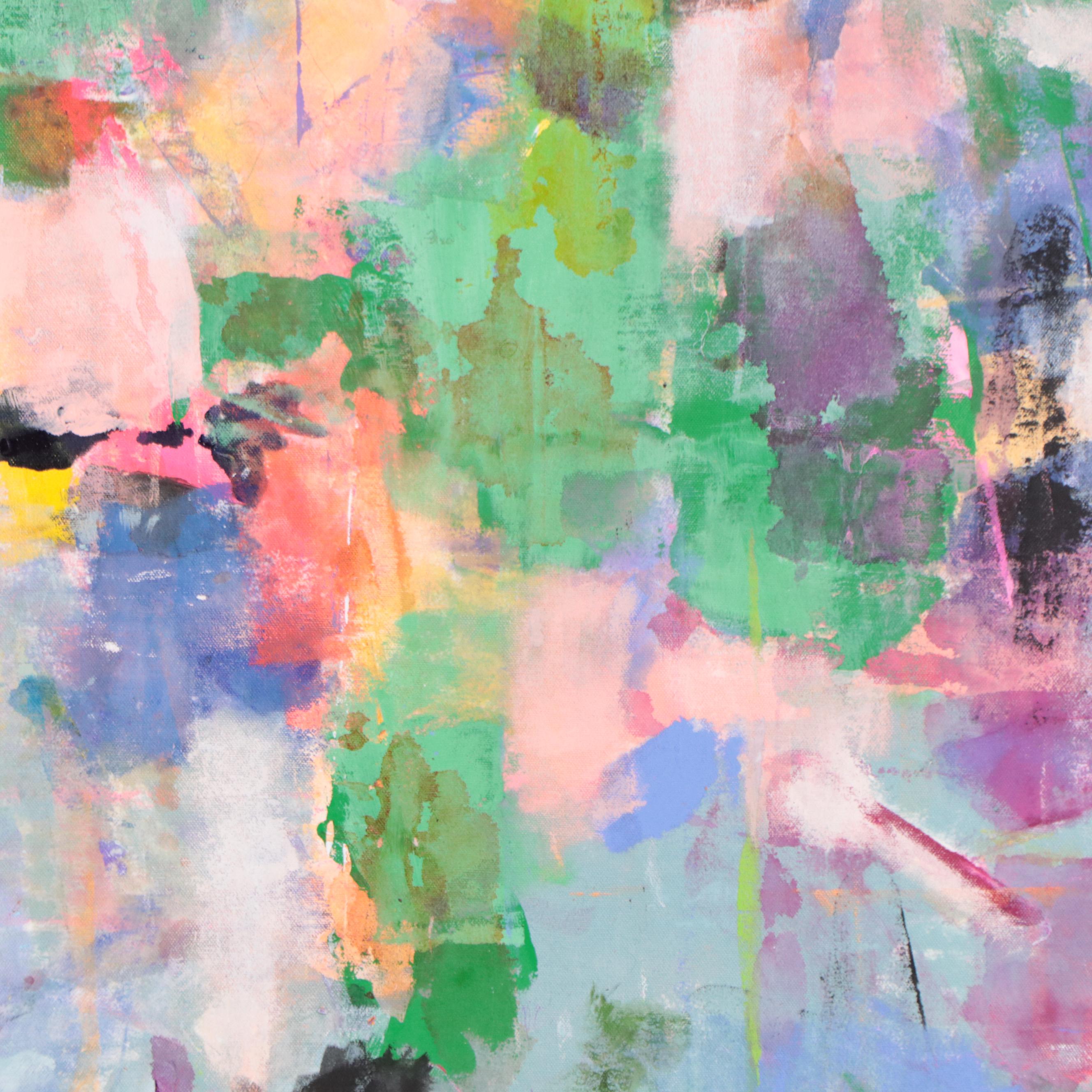 Milagros Pongo Abstract Mixed Media Painting "To Kio," 21st Century