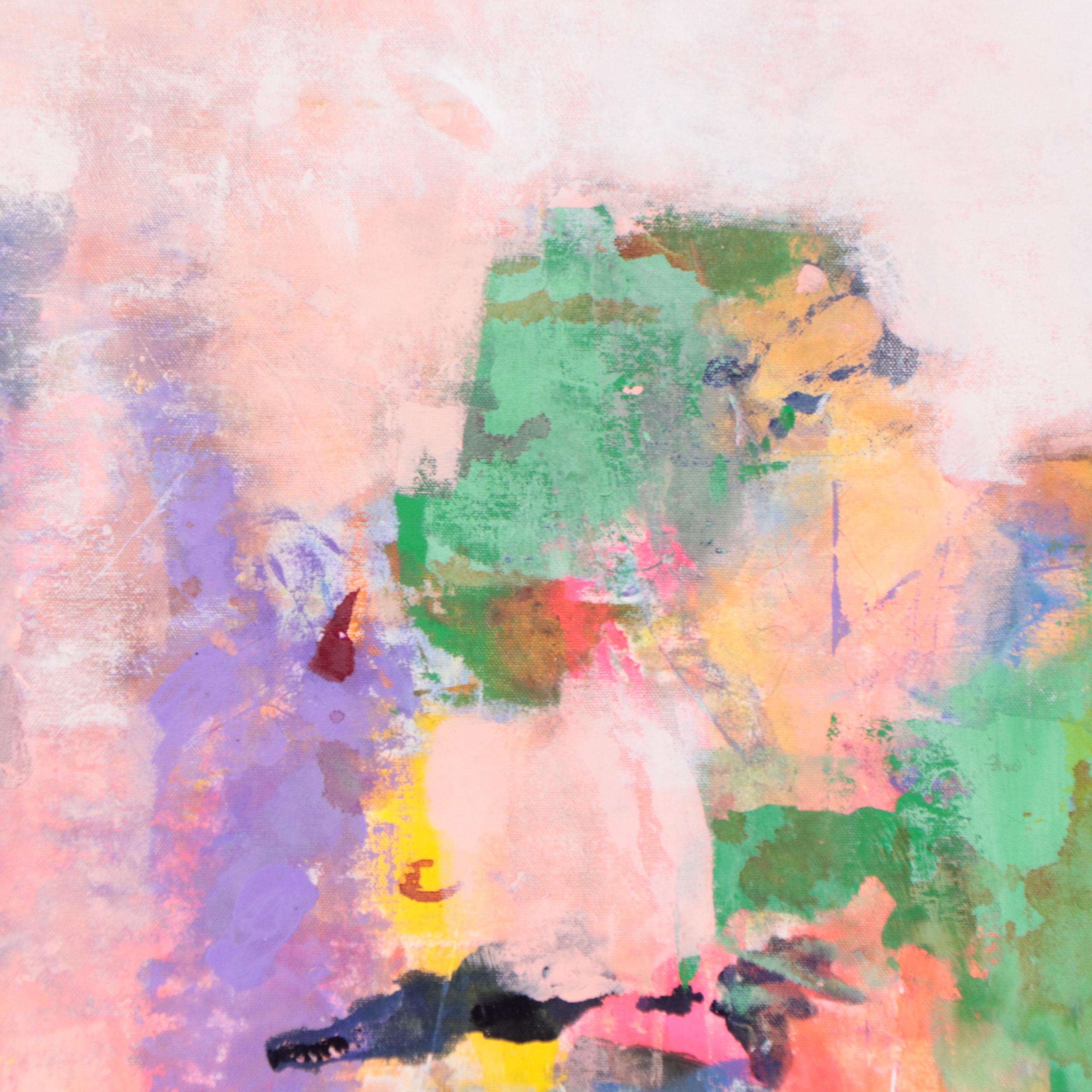 Milagros Pongo Abstract Mixed Media Painting "To Kio," 21st Century