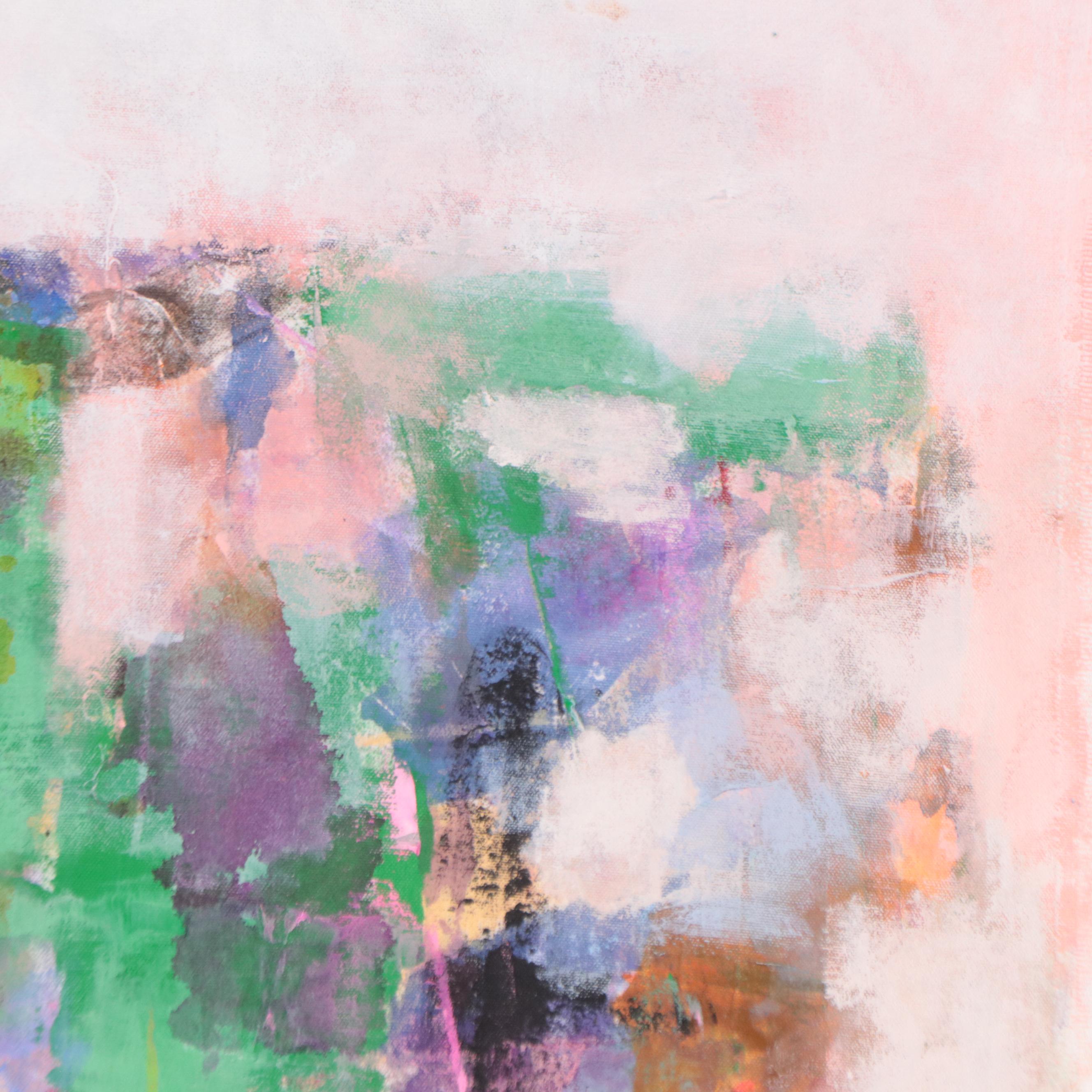 Milagros Pongo Abstract Mixed Media Painting "To Kio," 21st Century