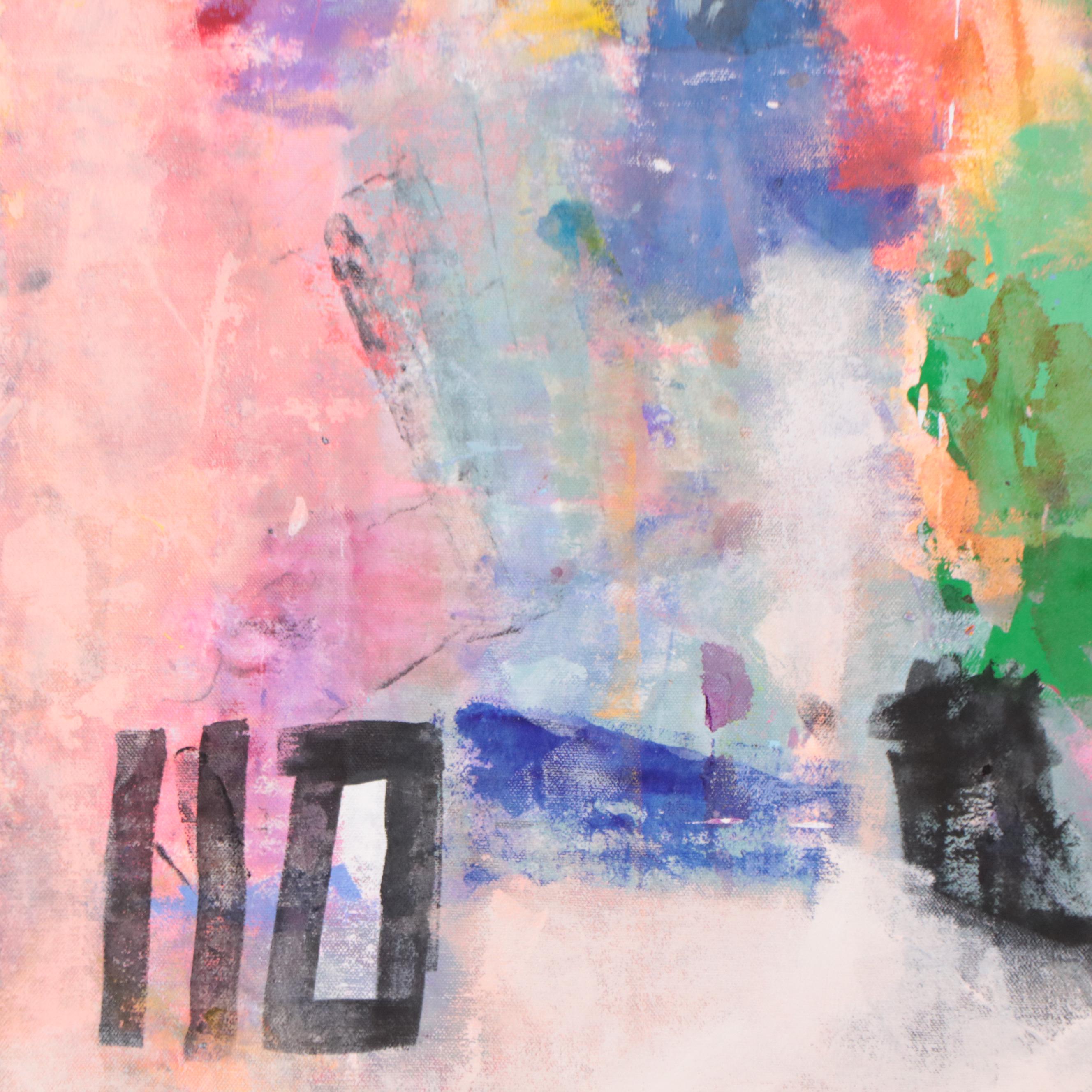 Milagros Pongo Abstract Mixed Media Painting "To Kio," 21st Century