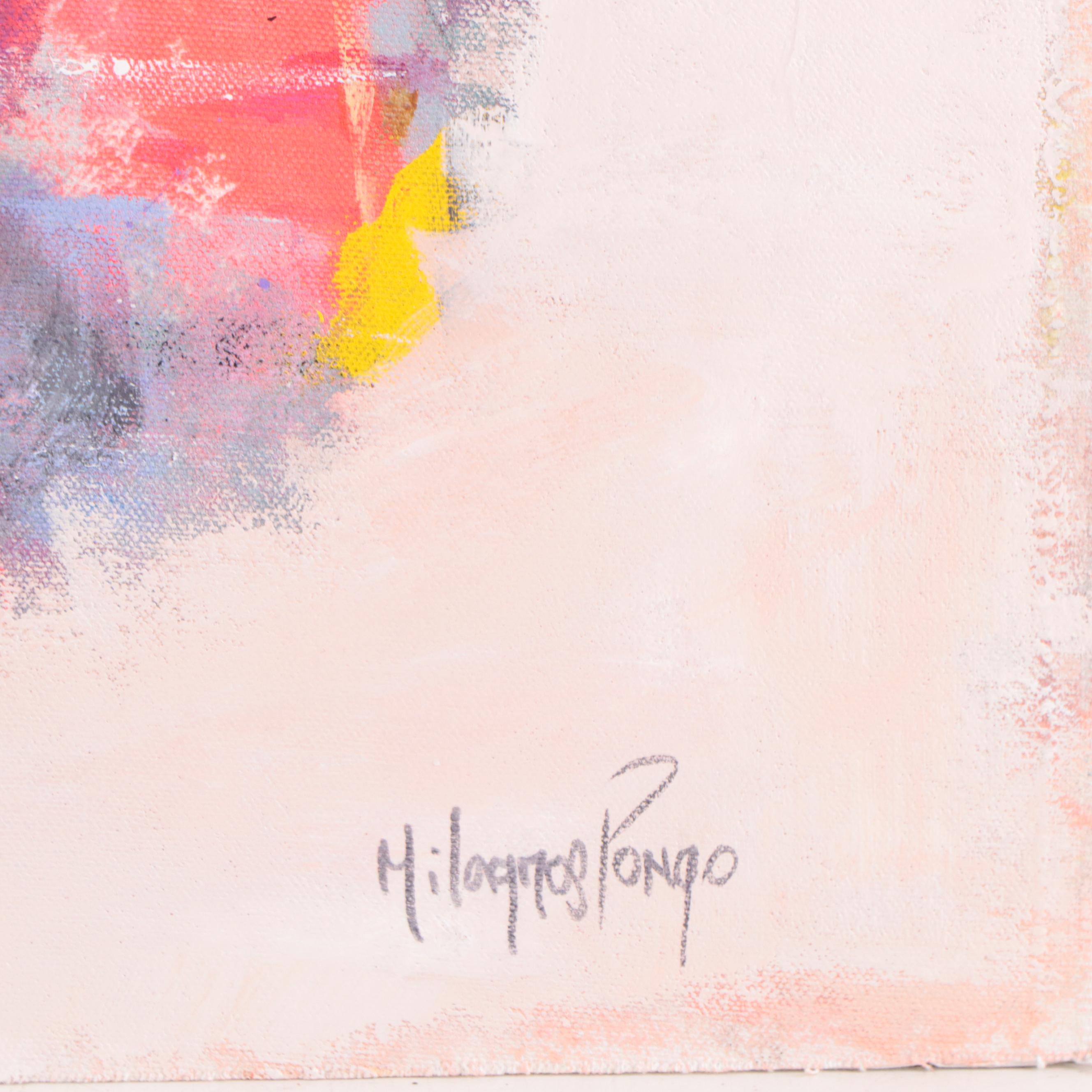 Milagros Pongo Abstract Mixed Media Painting "To Kio," 21st Century
