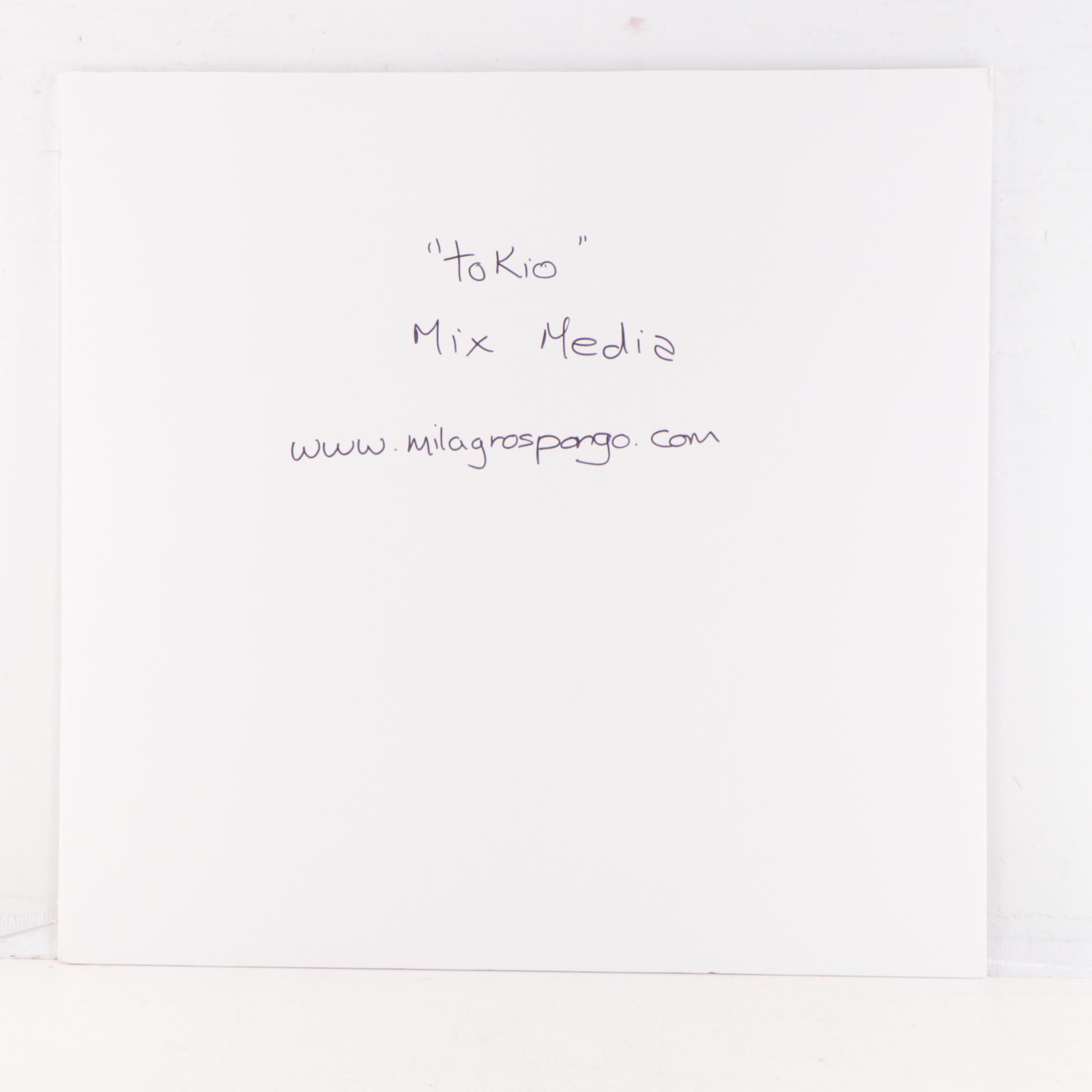 Milagros Pongo Abstract Mixed Media Painting "To Kio," 21st Century