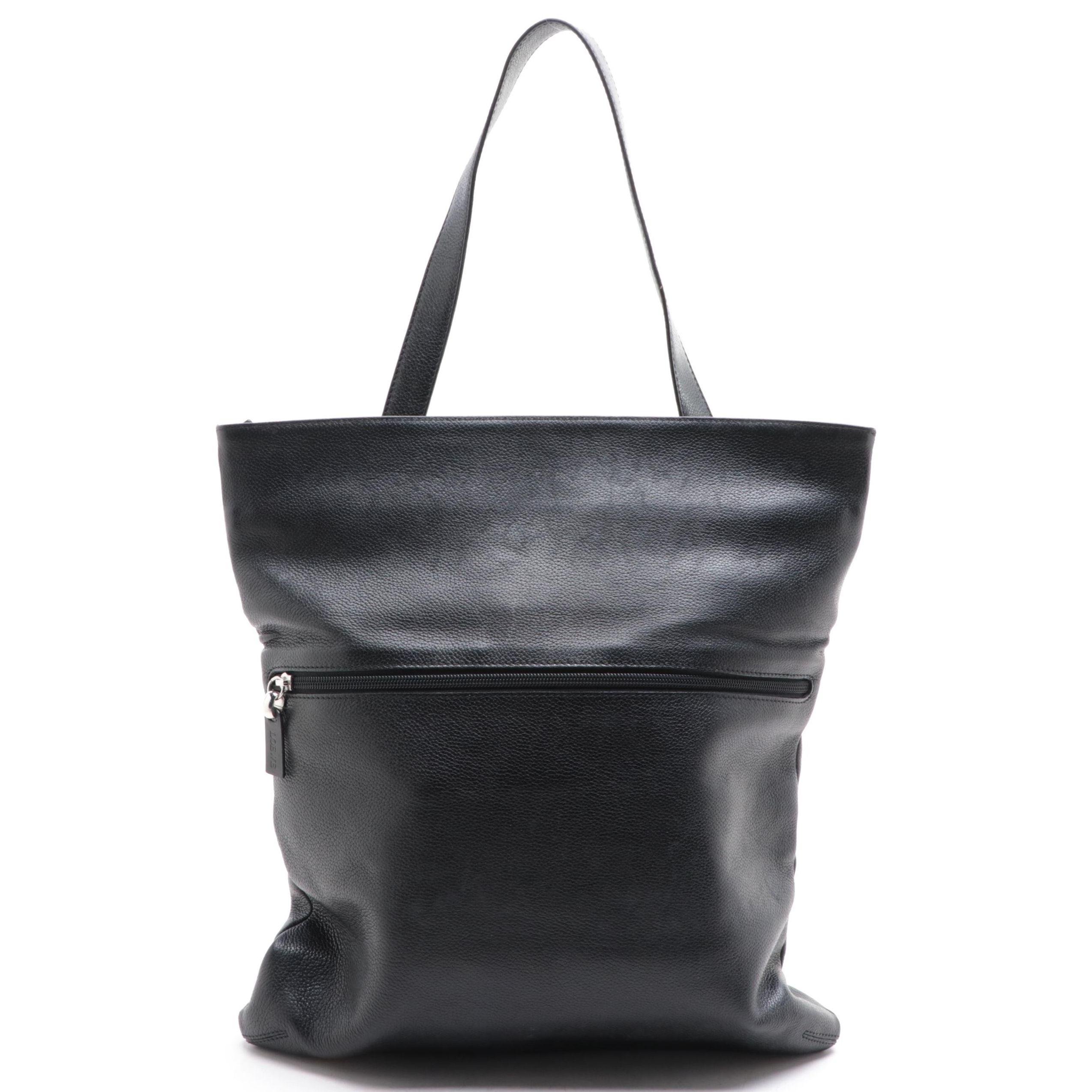 Loewe Slim Fold-Over Shoulder Bag in Black Leather