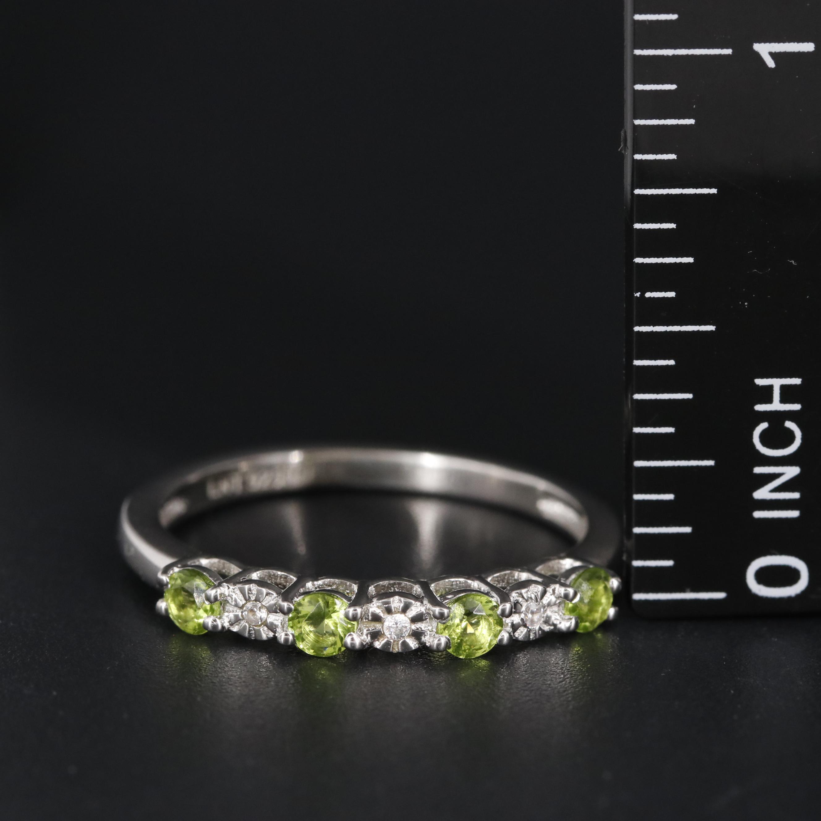 Sterling Peridot with Cubic Zirconia Band