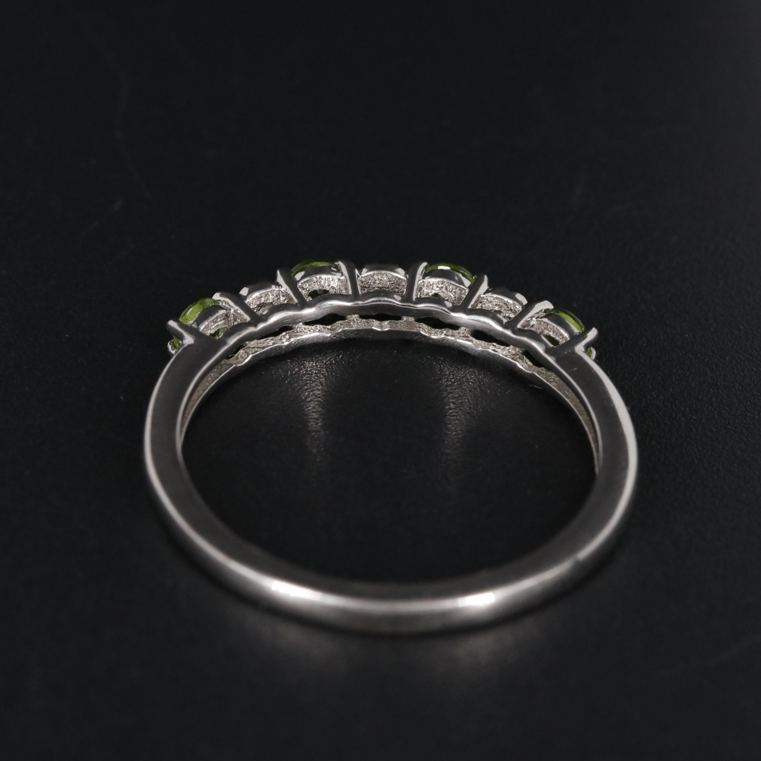 Sterling Peridot with Cubic Zirconia Band