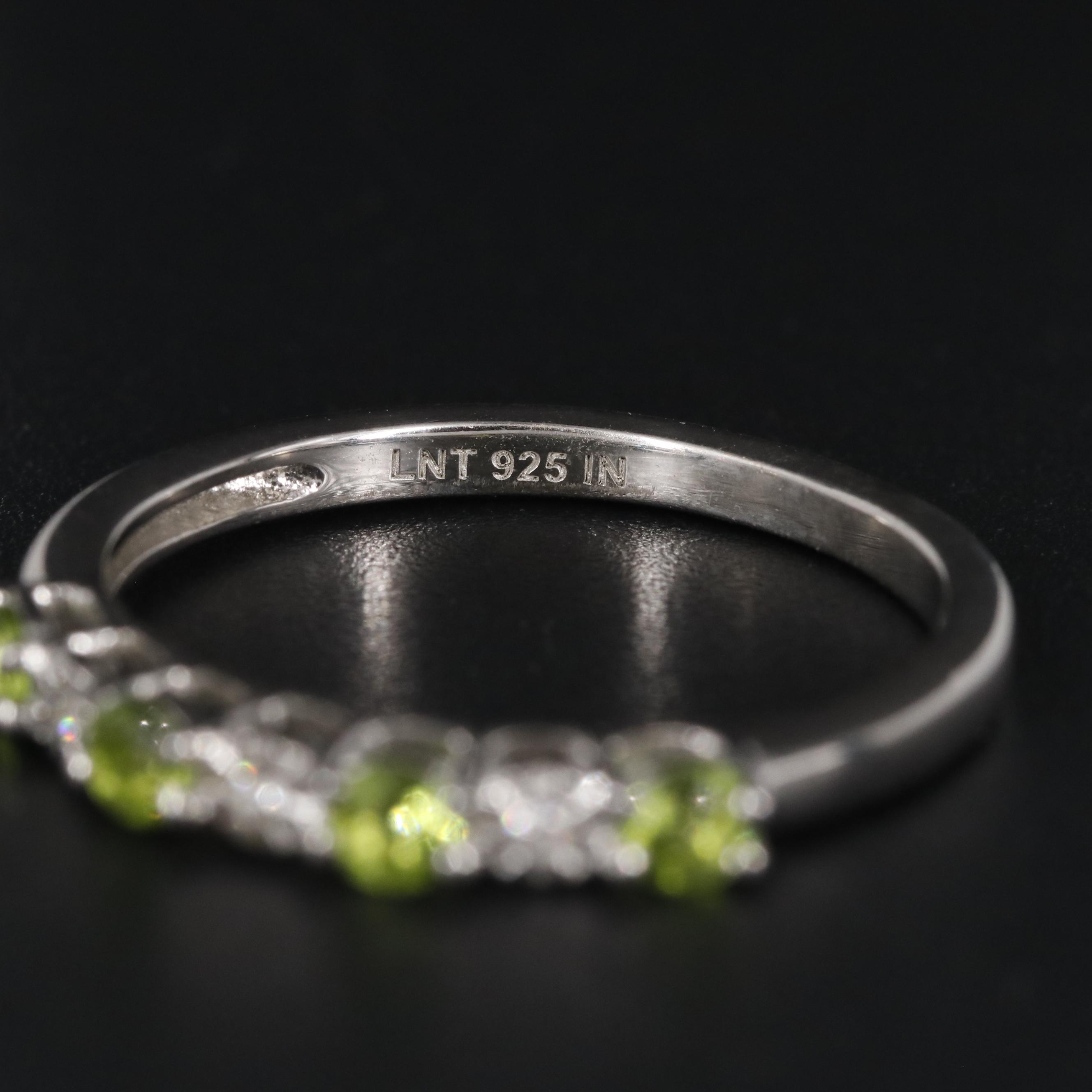 Sterling Peridot with Cubic Zirconia Band