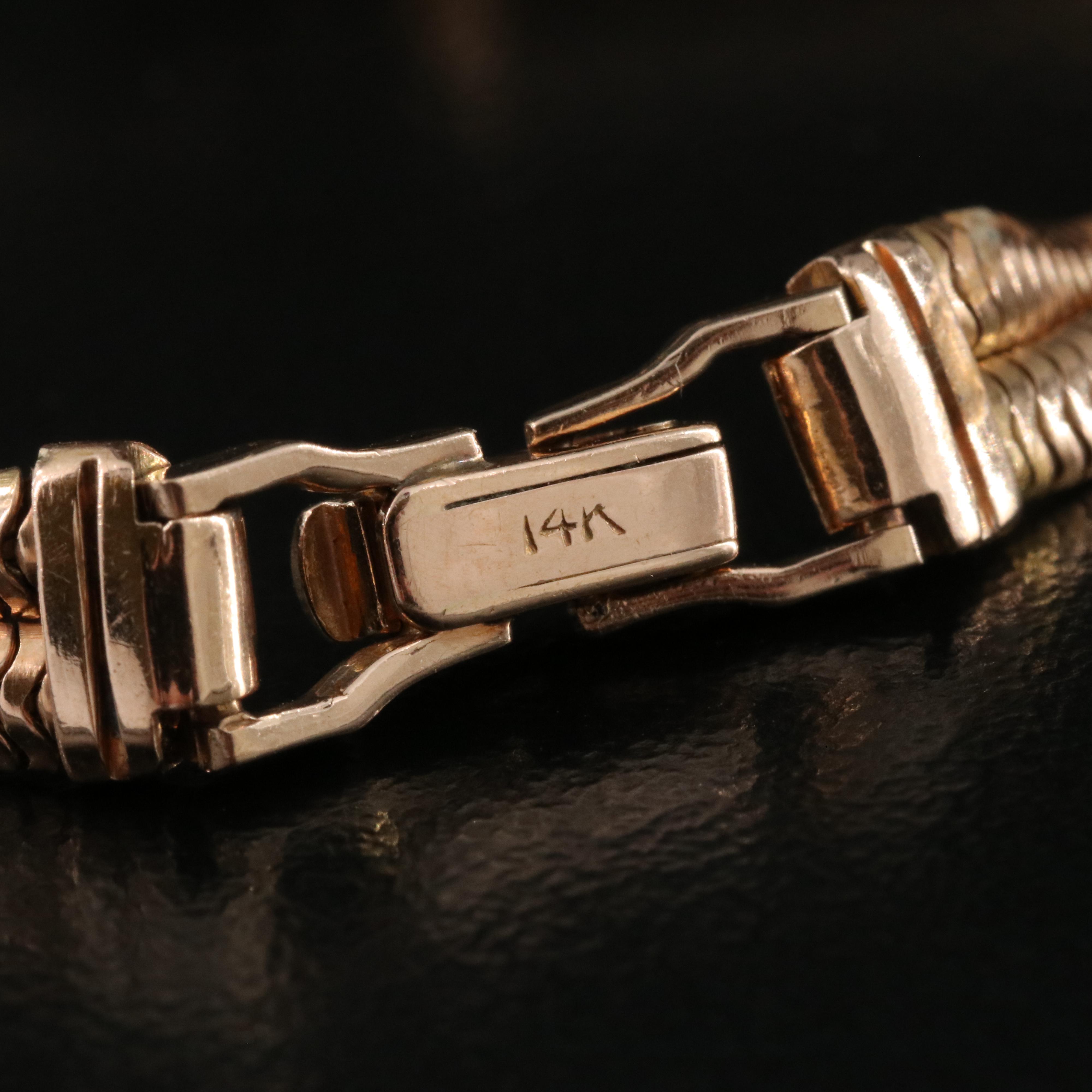 Vintage Caldwell 14K Rose Gold Diamond Watch