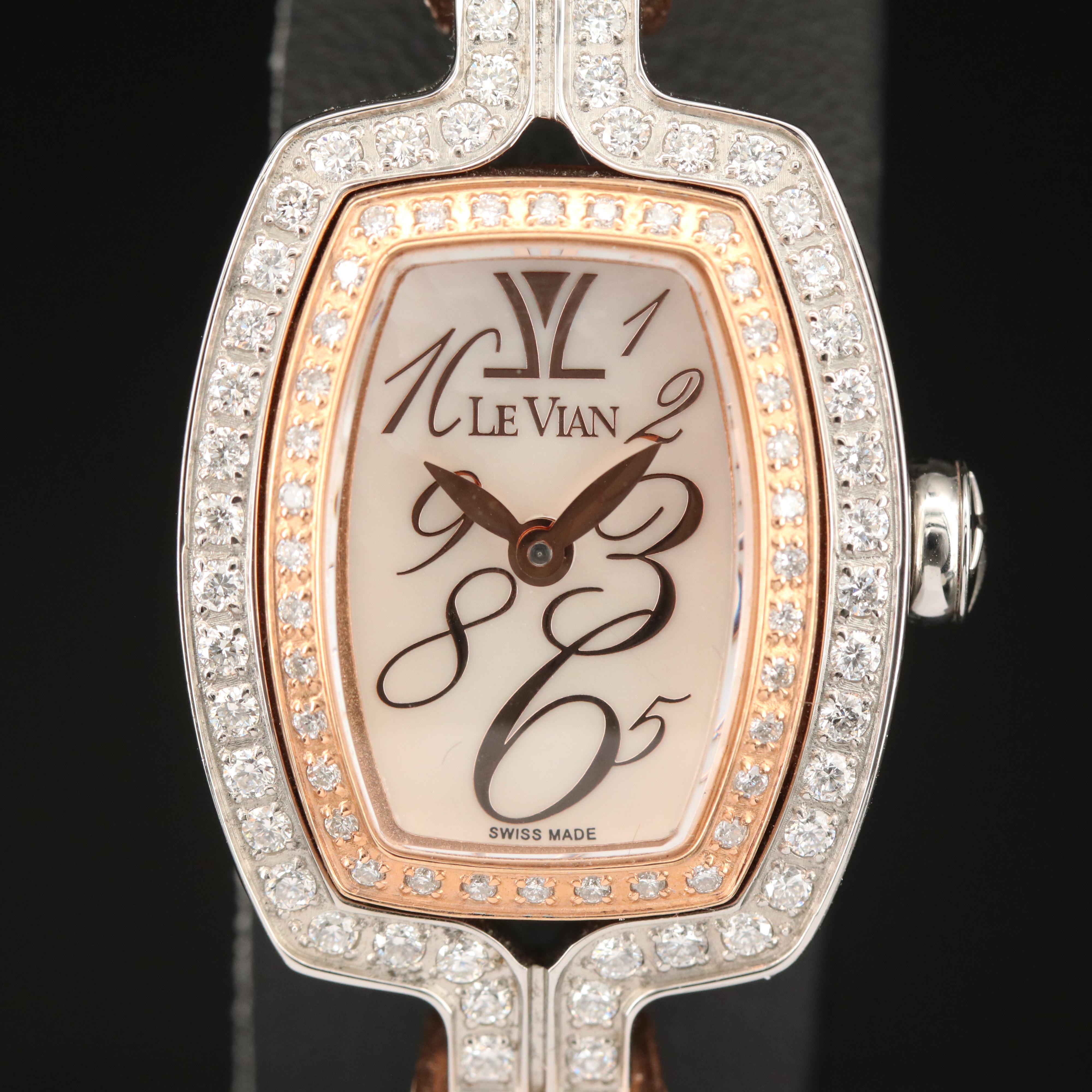 Le Vian Strawberry'N Vanilla Cush'n Bangle 1.25 CTW Diamond Watch