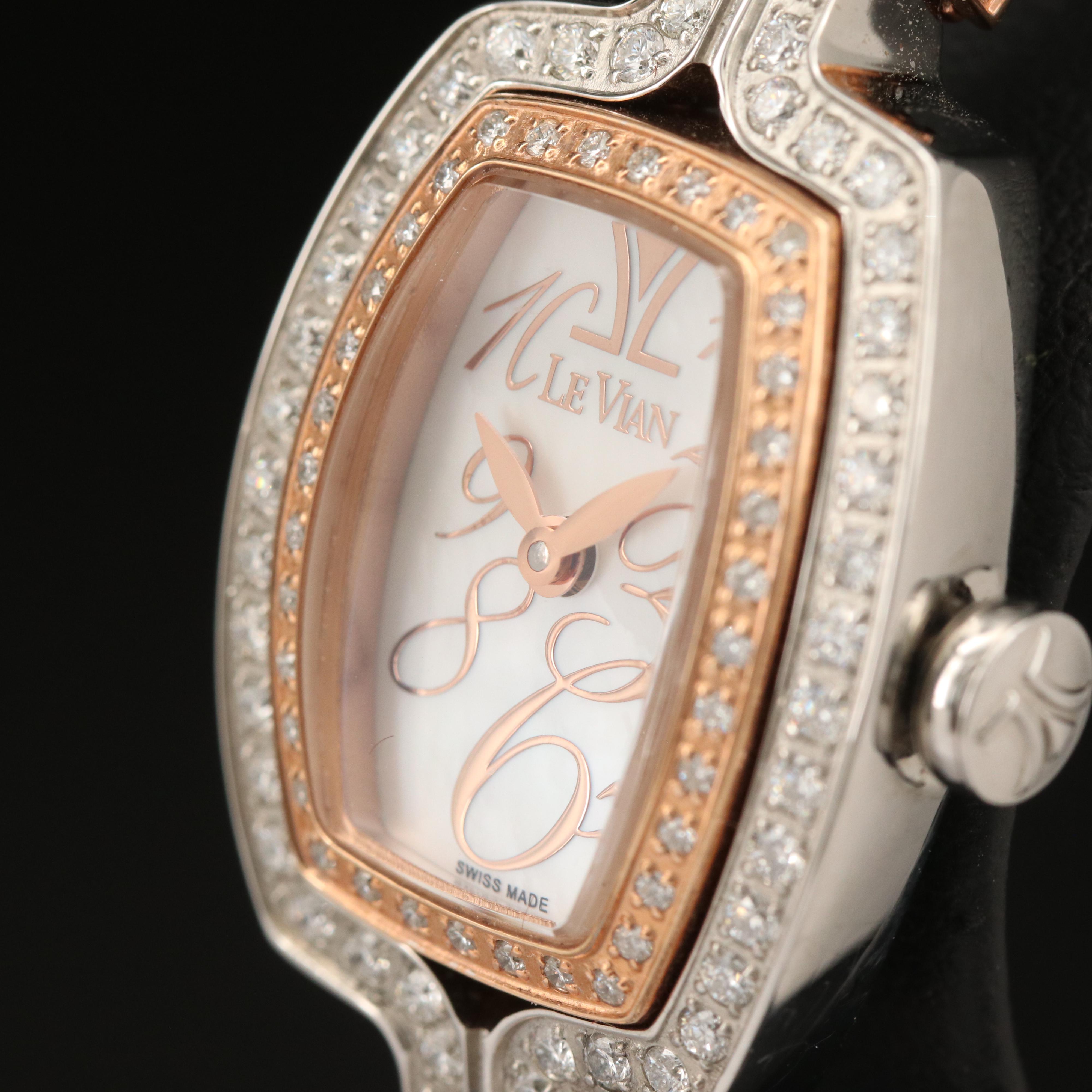 Le Vian Strawberry'N Vanilla Cush'n Bangle 1.25 CTW Diamond Watch