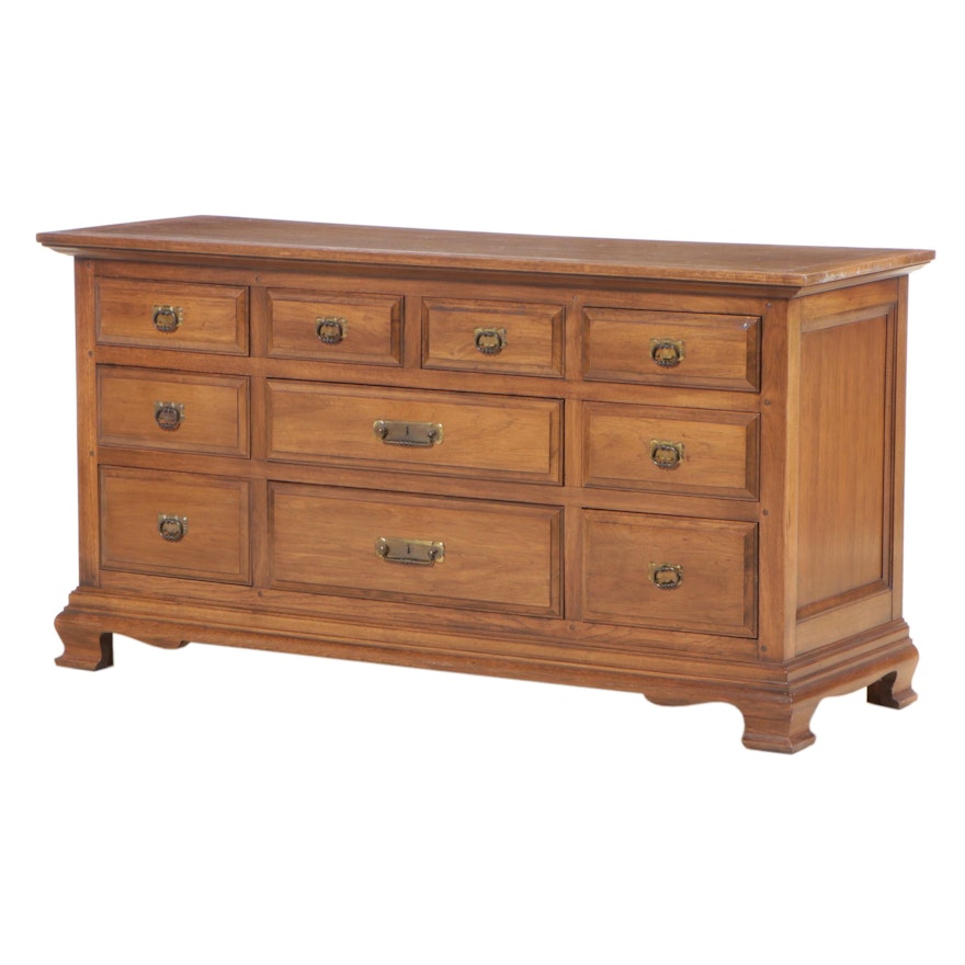 Chippendale Style Walnut Ten-Drawer Chest, Mid to Late 20th Century