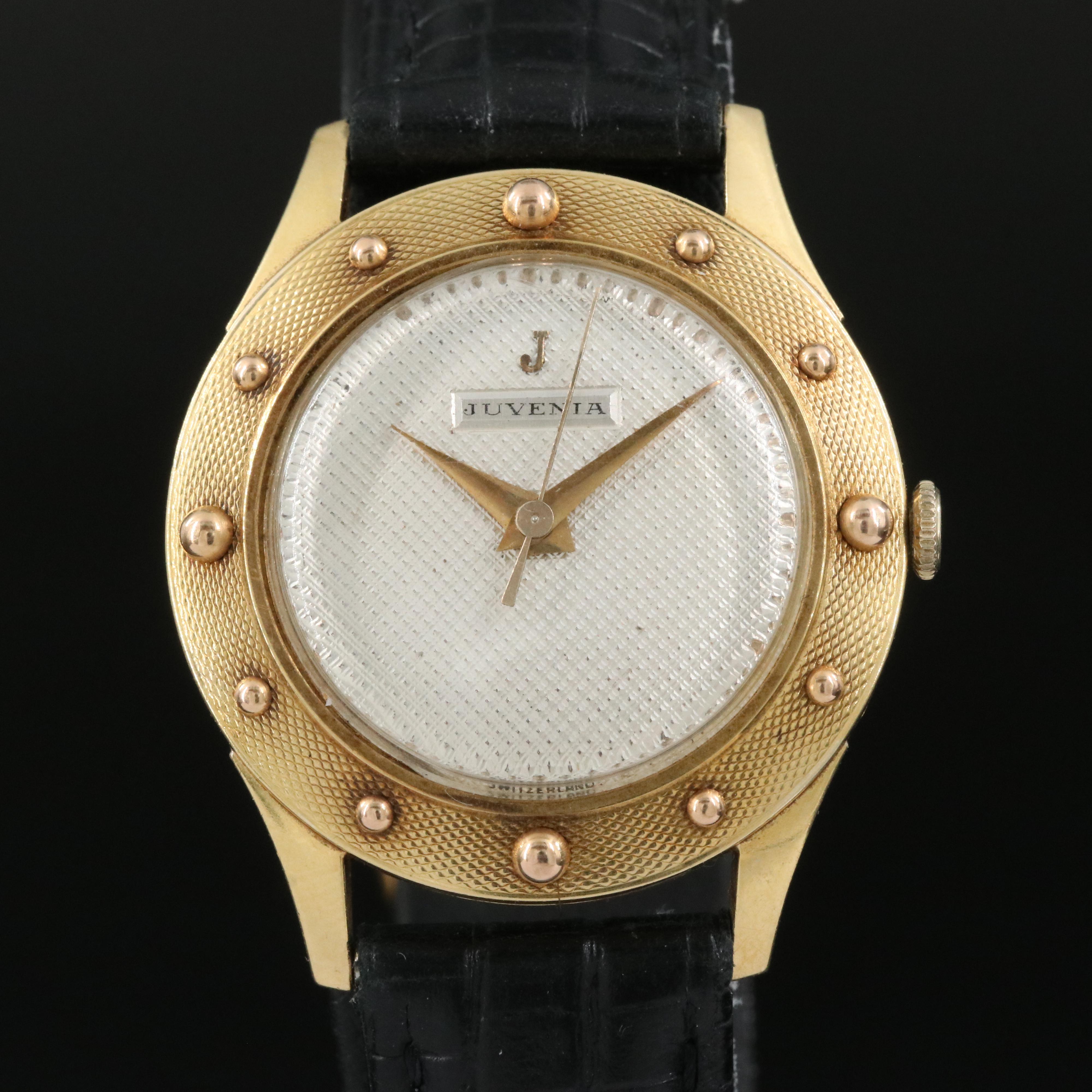 18K Juvenia Swiss Stem Wind Vintage Watch