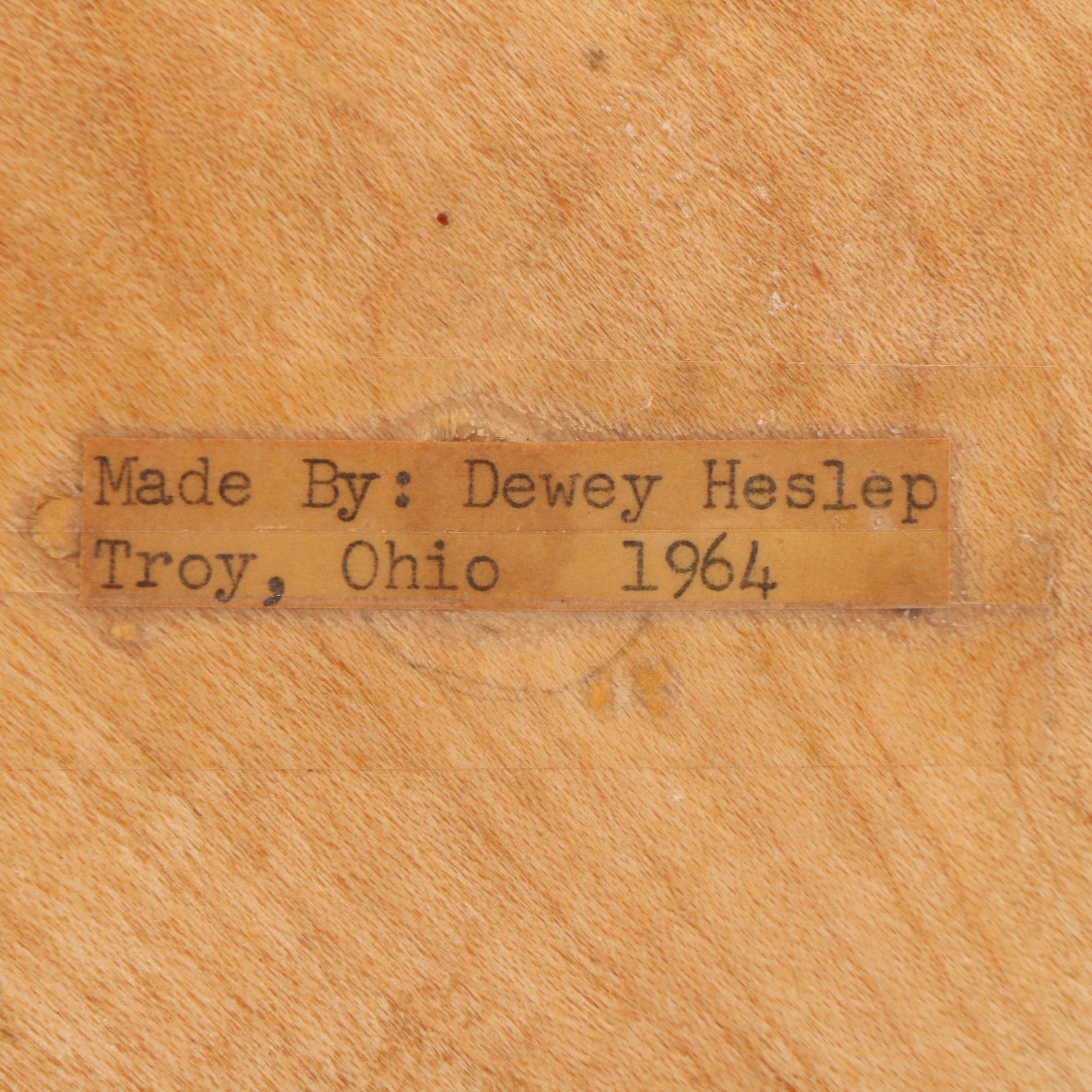 Dewey Heslep Ohio Handmade Turned Maple Wood Lidded Jar, 1964