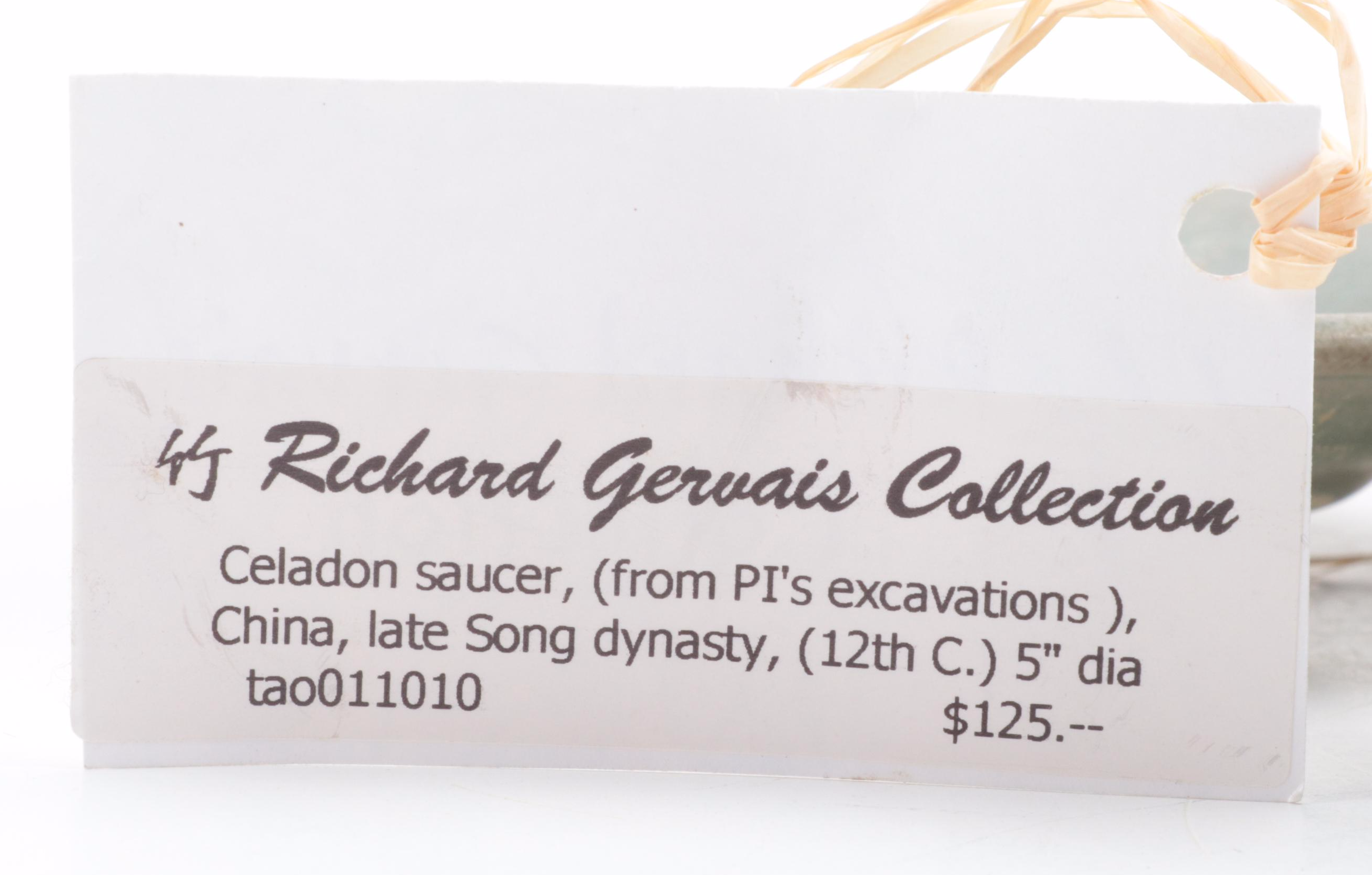 Chinese Celadon Glazed Saucers and Bowls, Probably Song Dynasty