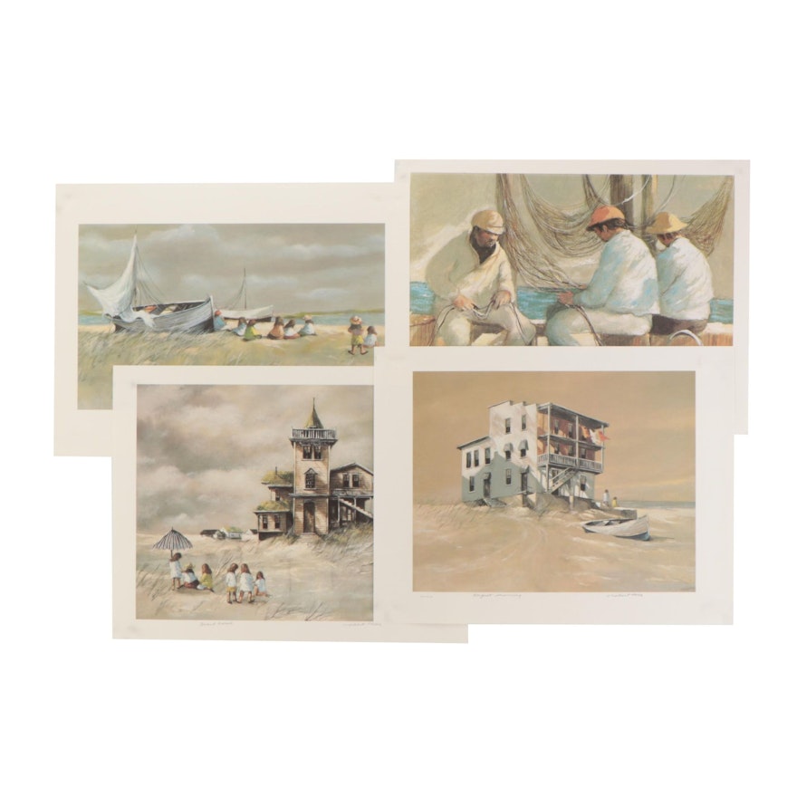 Robert Fabe Beach Scene Offset Lithographs