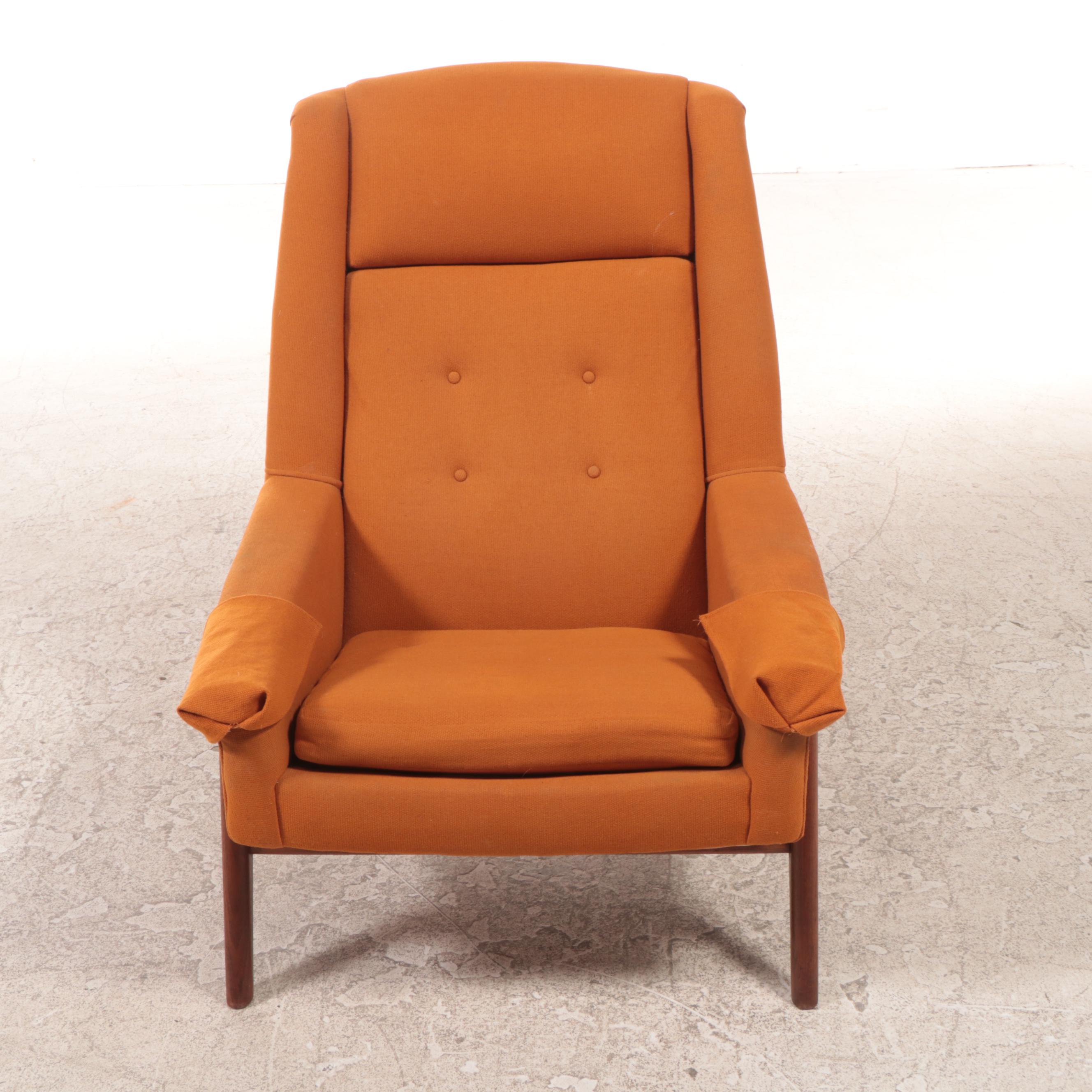 Folke Ohlsson Swedish Modern Teak Lounge Chair and Ottoman, 1960s