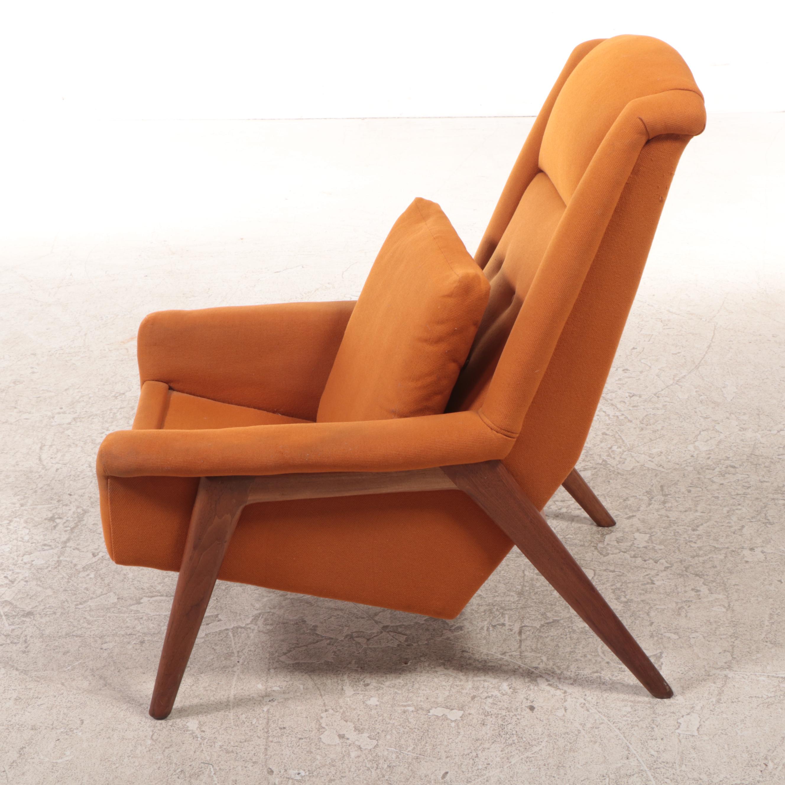 Folke Ohlsson Swedish Modern Teak Lounge Chair and Ottoman, 1960s