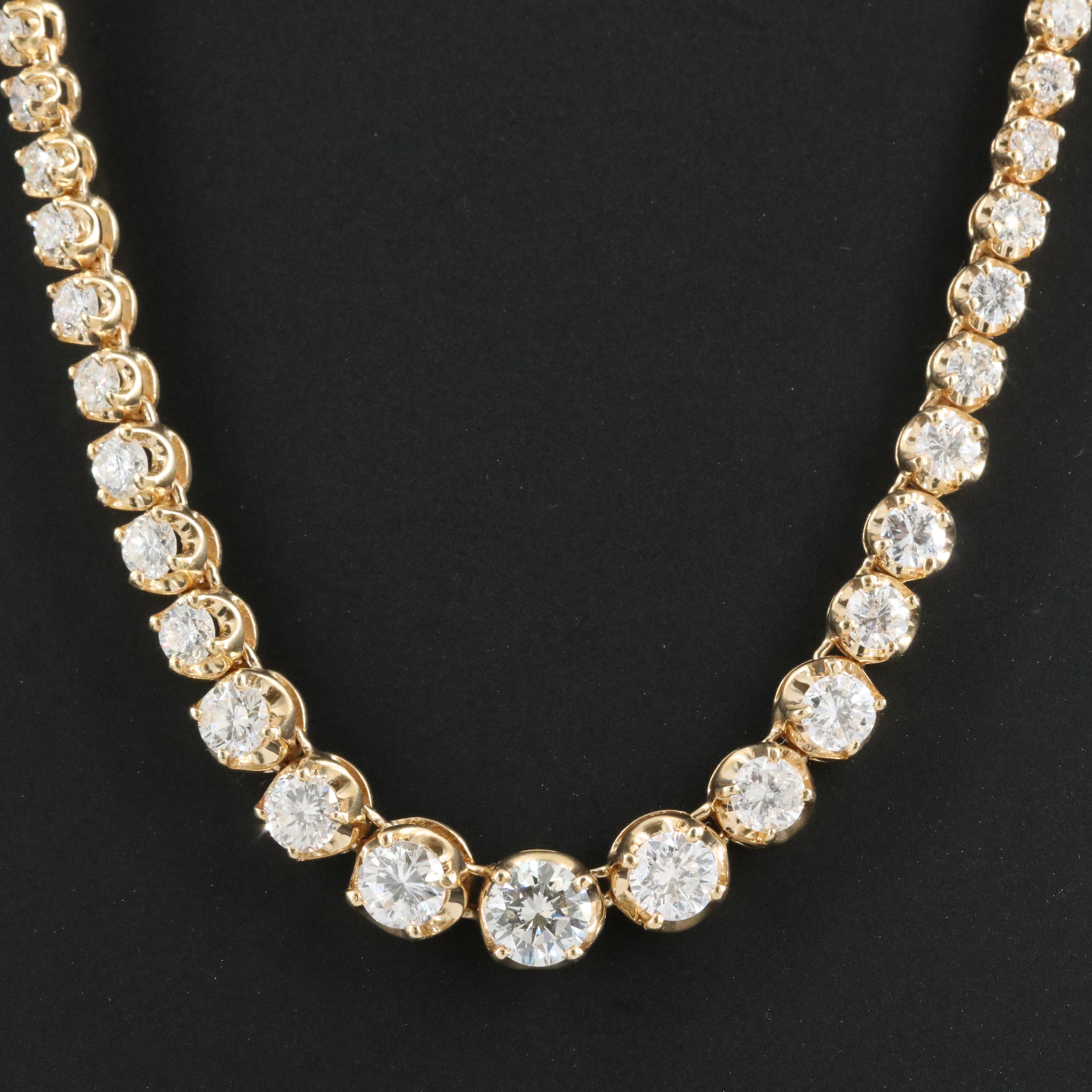 14K 9.00 CTW Diamond Rivière Necklace