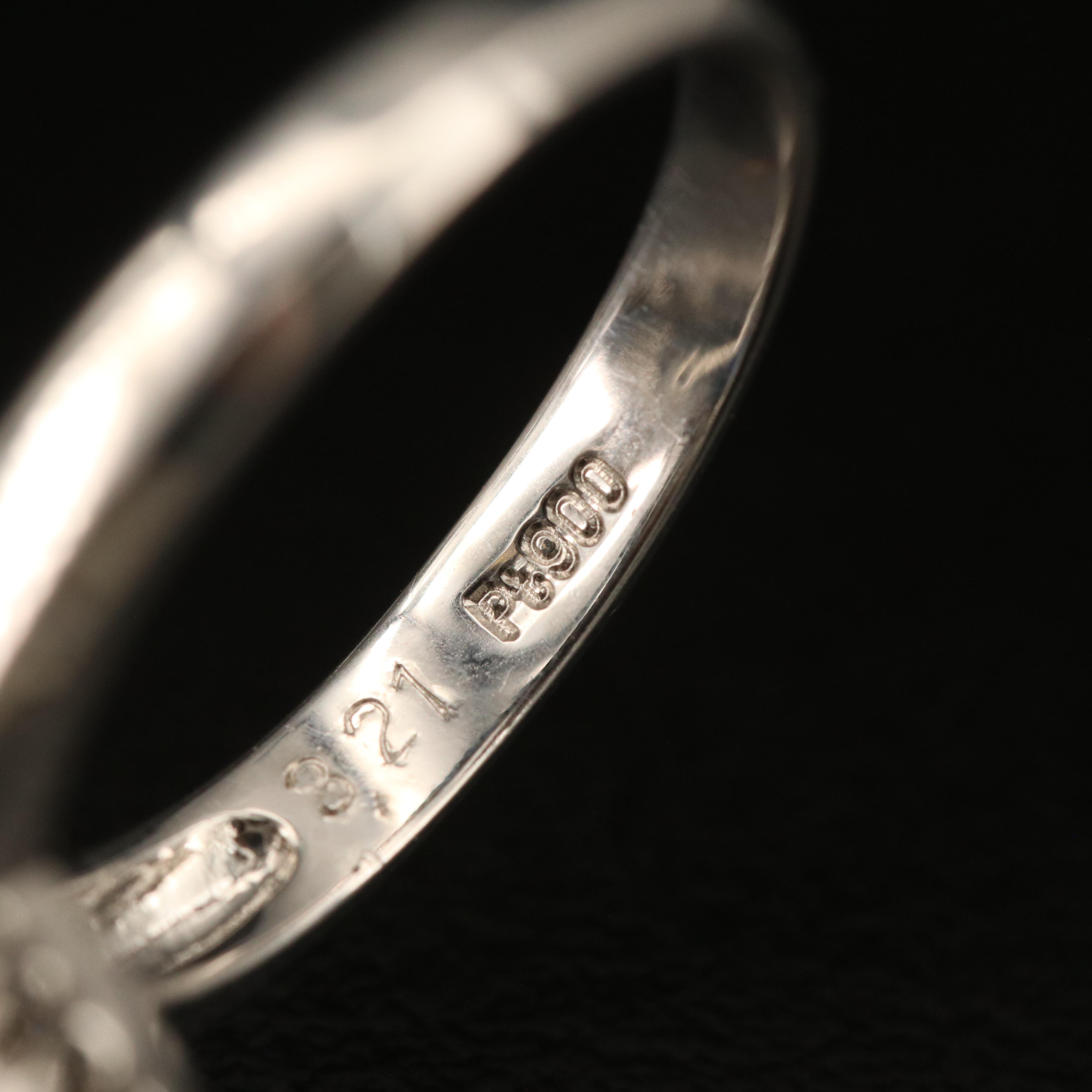 Platinum 3.21 CT Sapphire and Diamond Ballerina Ring