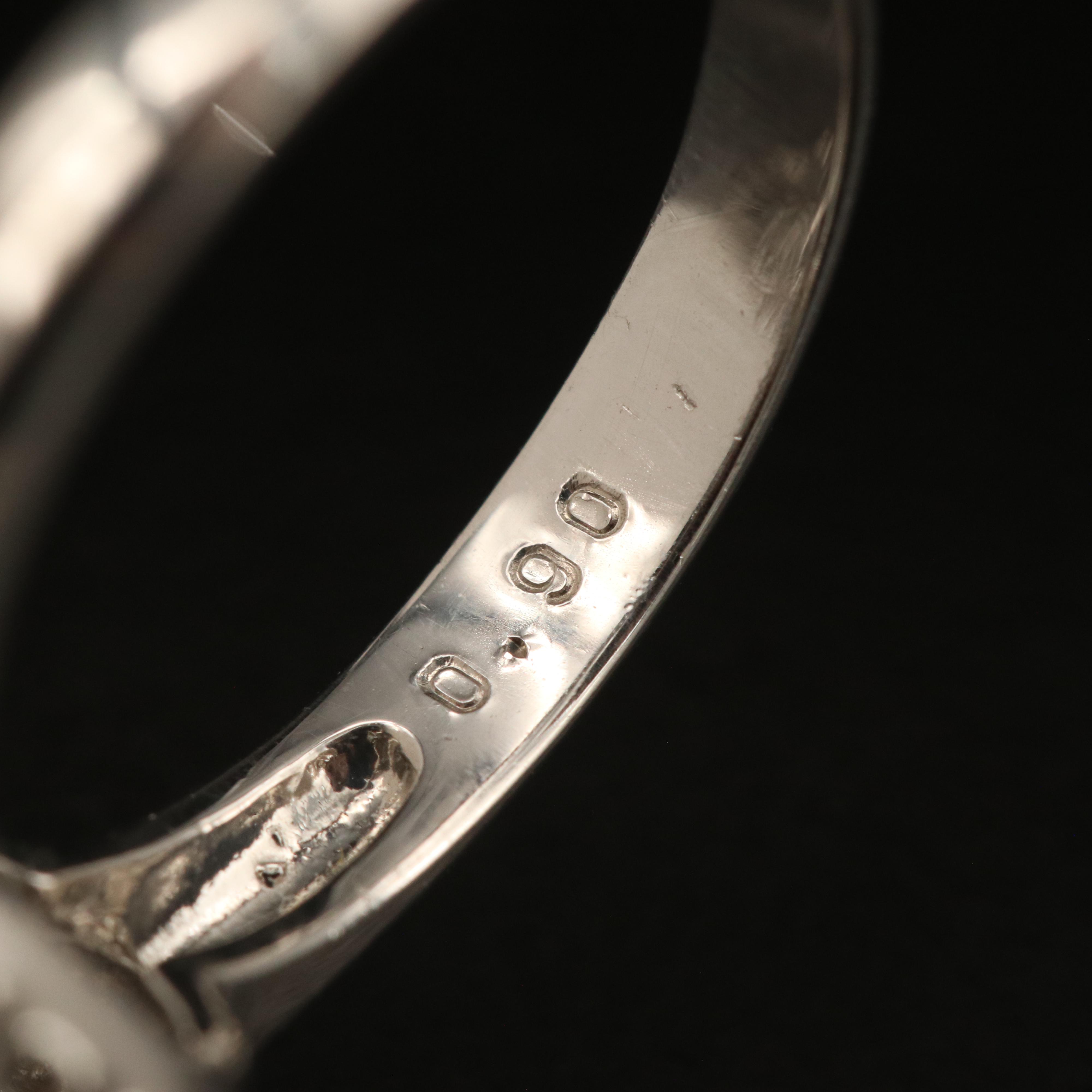 Platinum 3.21 CT Sapphire and Diamond Ballerina Ring