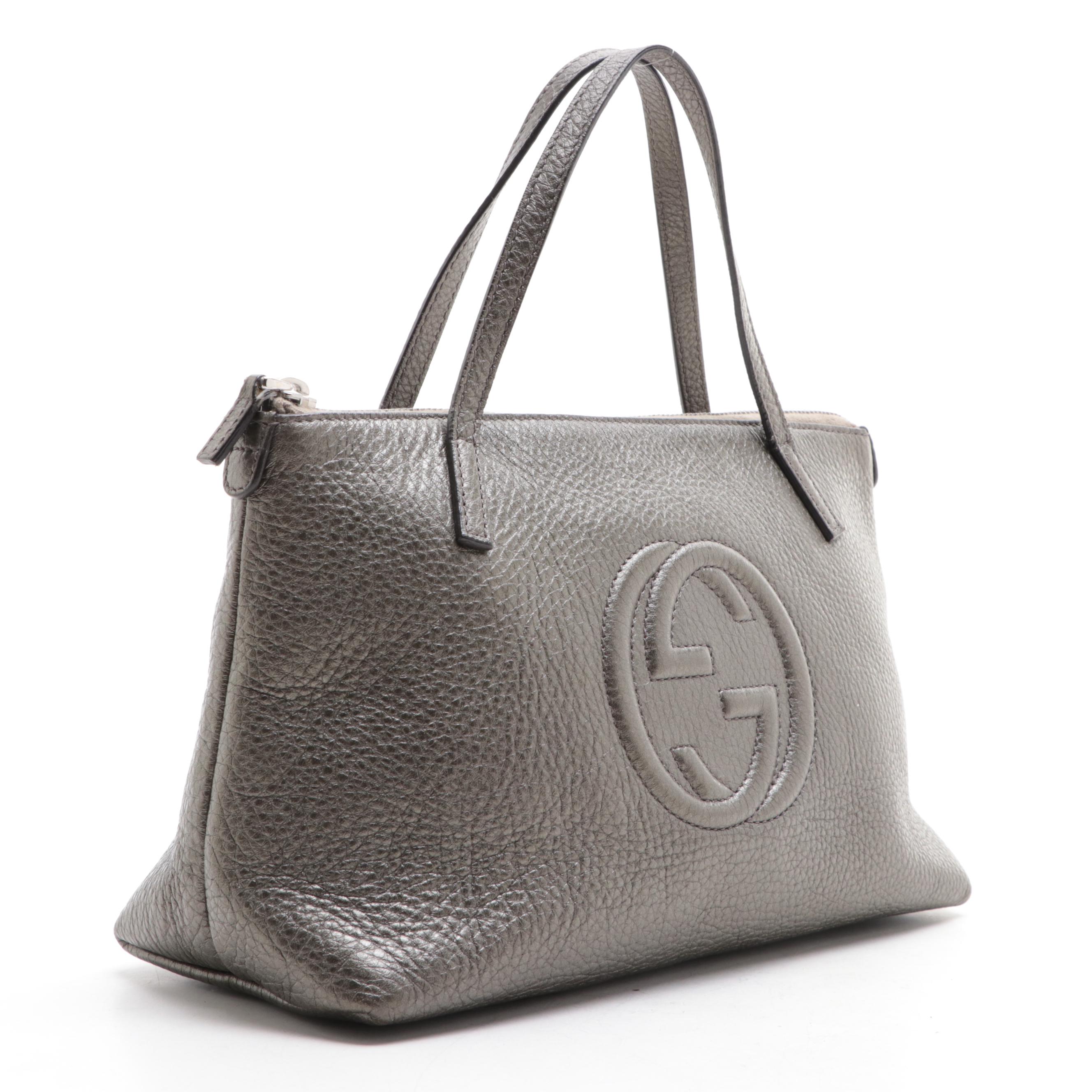 Gucci Kids Interlocking GG Handbag in Metallic Leather
