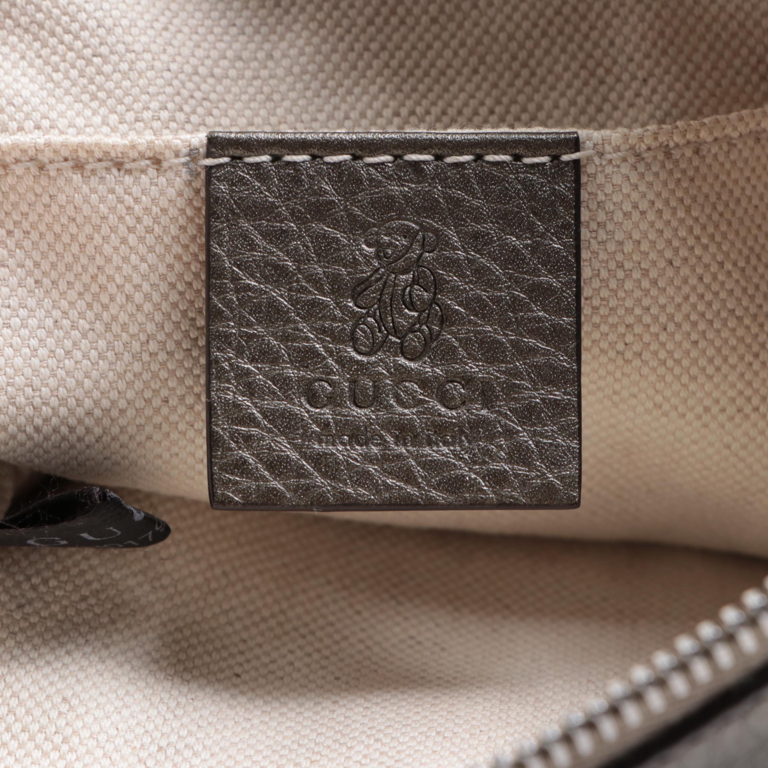 Gucci Kids Interlocking GG Handbag in Metallic Leather