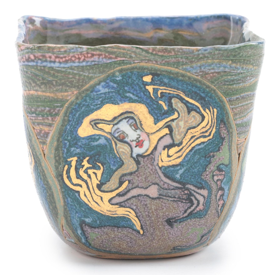 Jane Goslin Peiser Multi-Colored Ceramic Vase