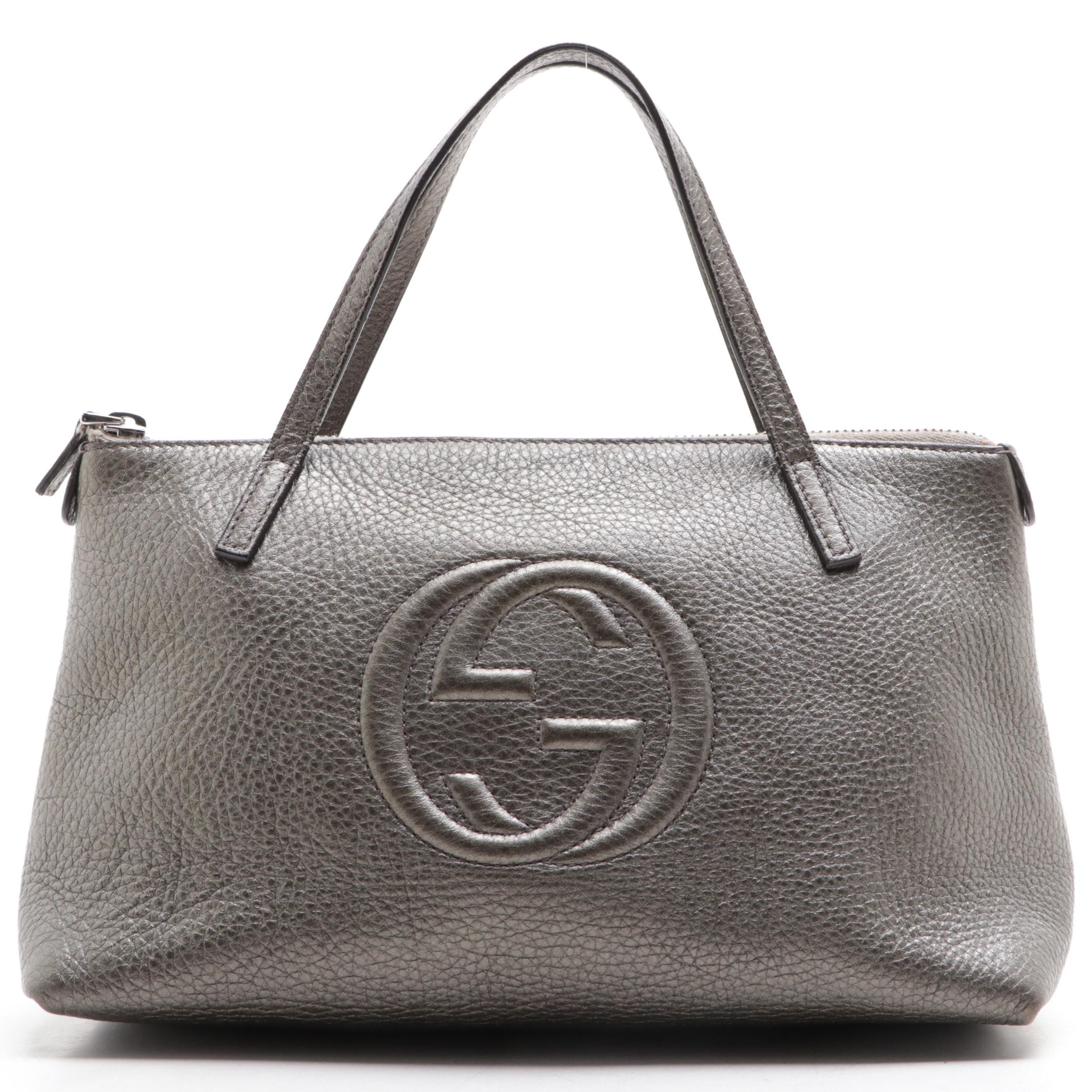 Gucci Kids Interlocking GG Handbag in Metallic Leather
