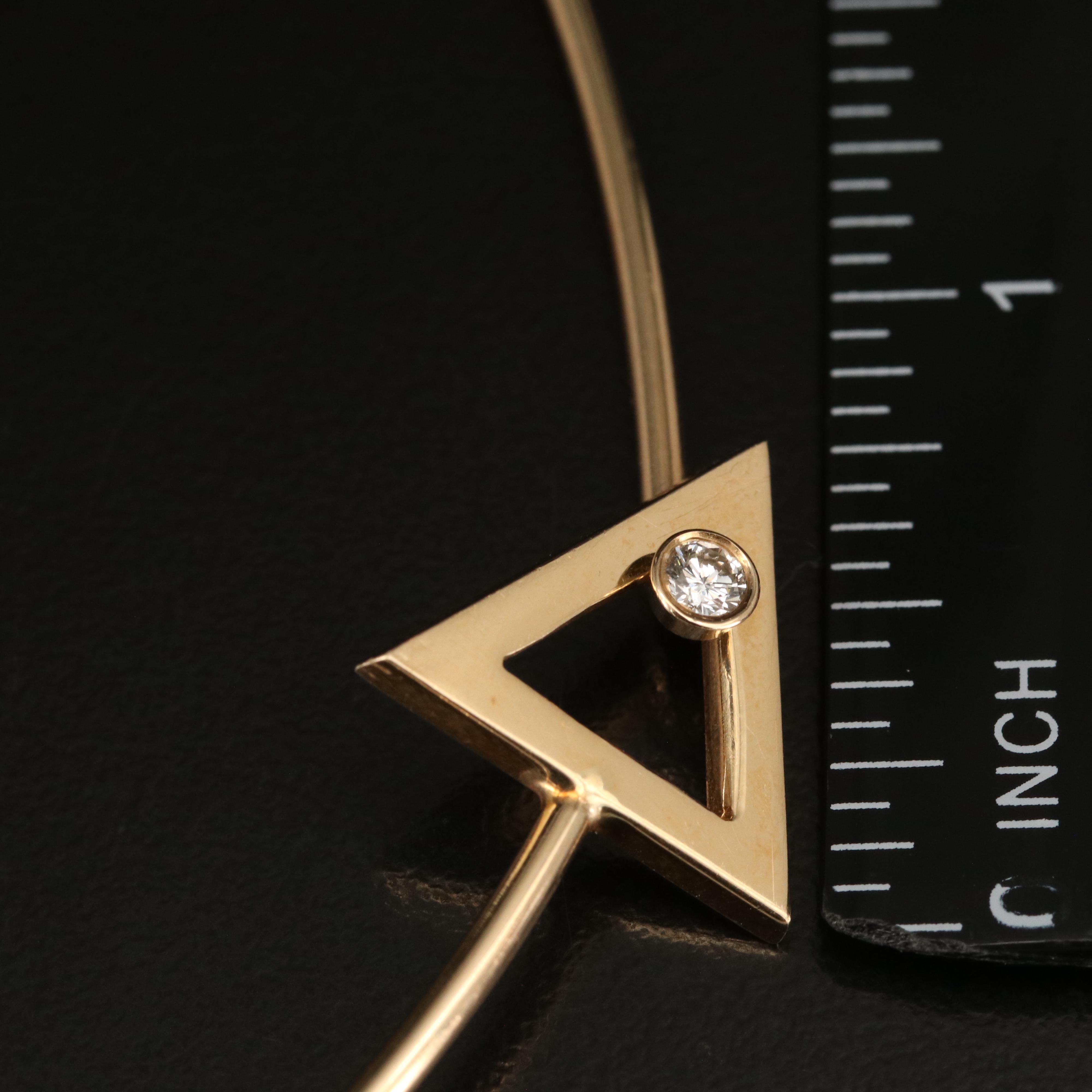 14K 0.10 Diamond Triangle Necklace