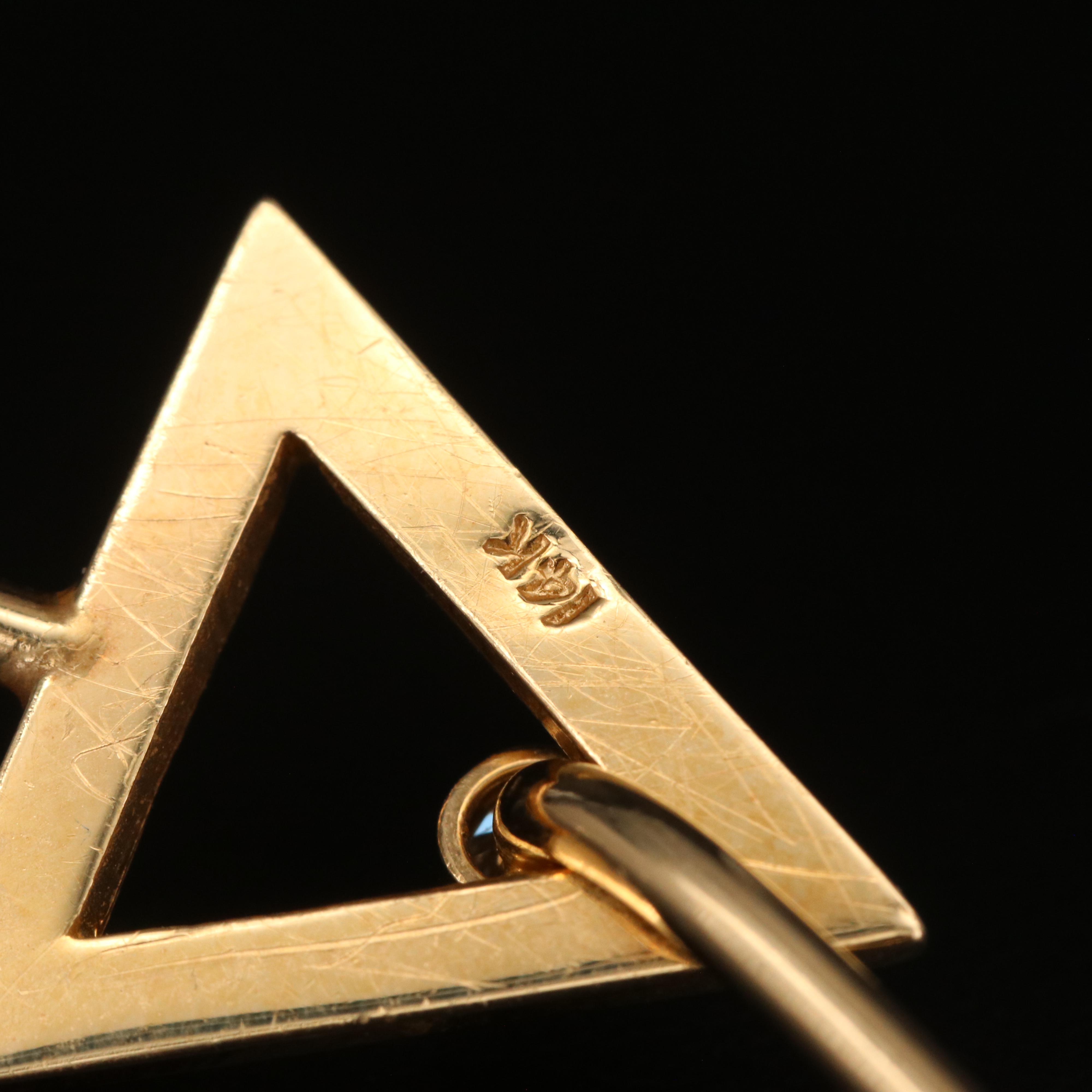 14K 0.10 Diamond Triangle Necklace