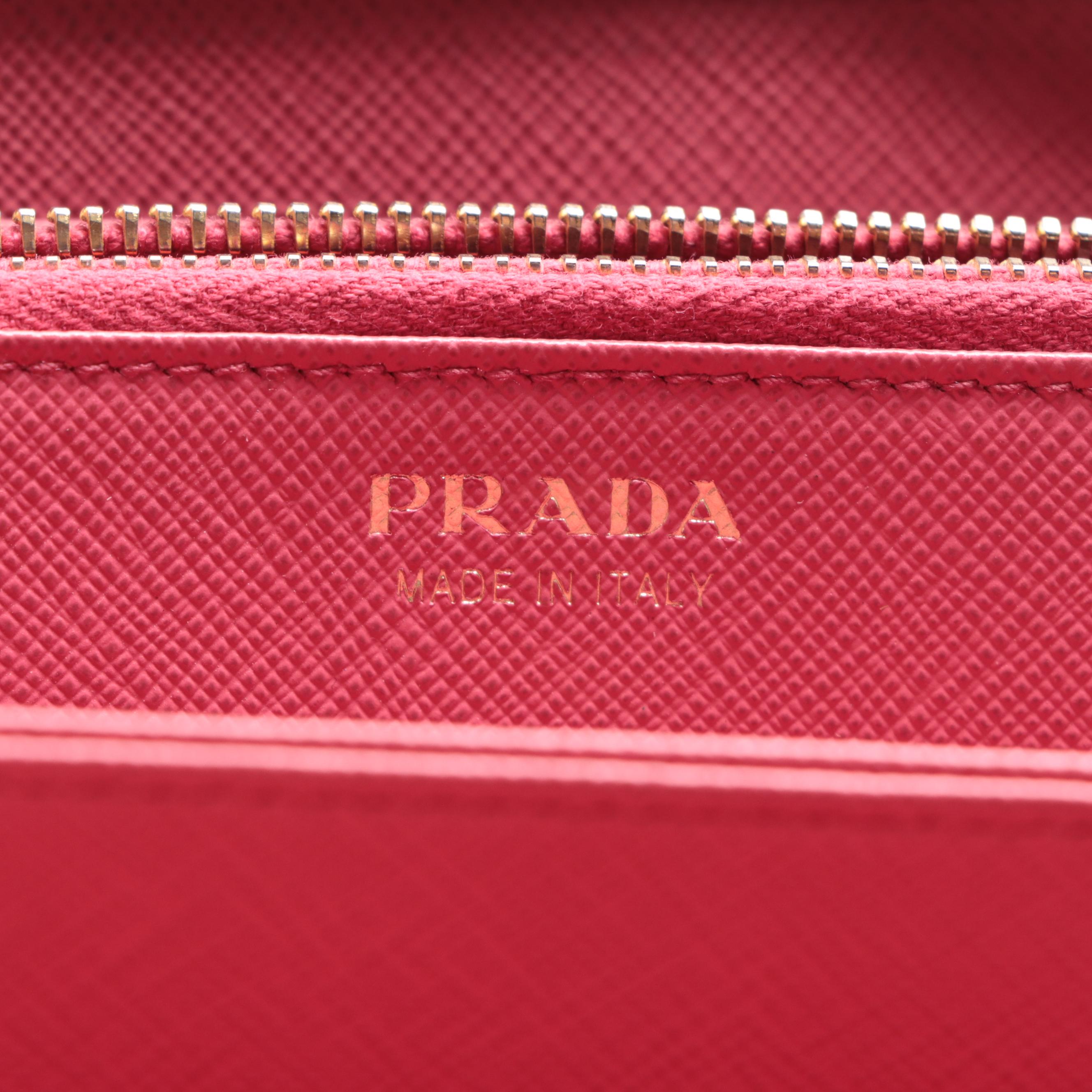 Prada Bow Wallet 1ML506 in Orchid/Peony Saffiano Leather with Box