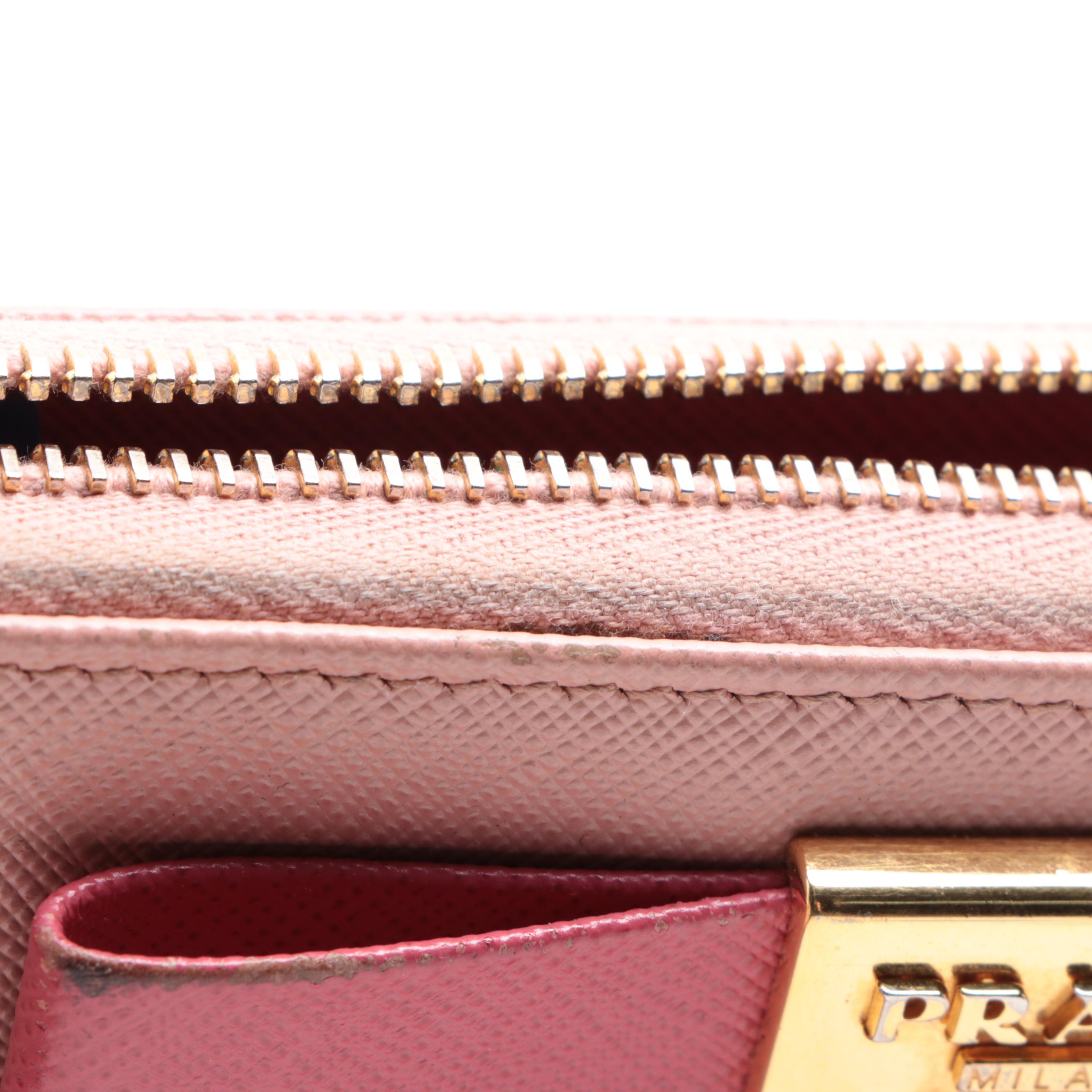 Prada Bow Wallet 1ML506 in Orchid/Peony Saffiano Leather with Box