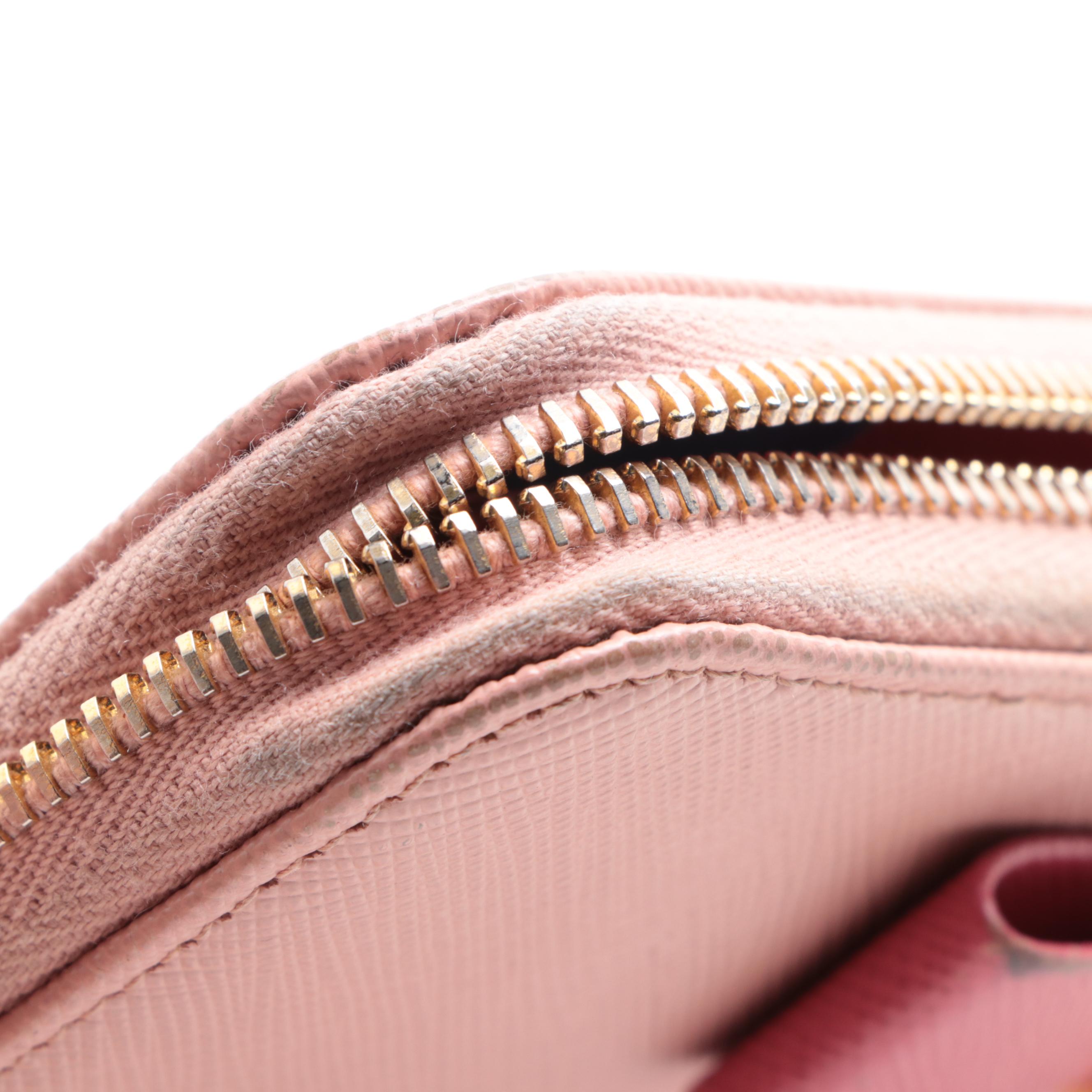 Prada Bow Wallet 1ML506 in Orchid/Peony Saffiano Leather with Box