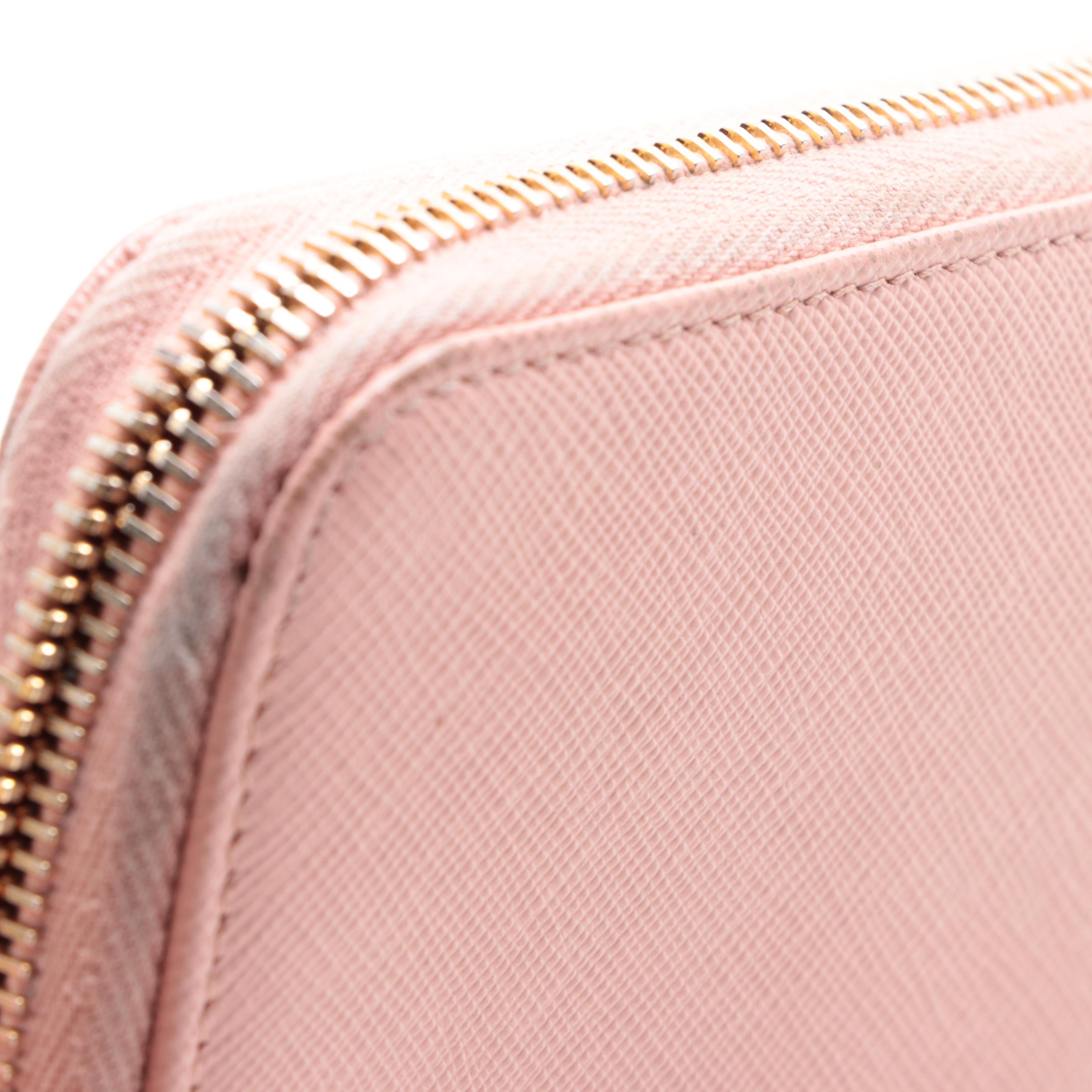 Prada Bow Wallet 1ML506 in Orchid/Peony Saffiano Leather with Box