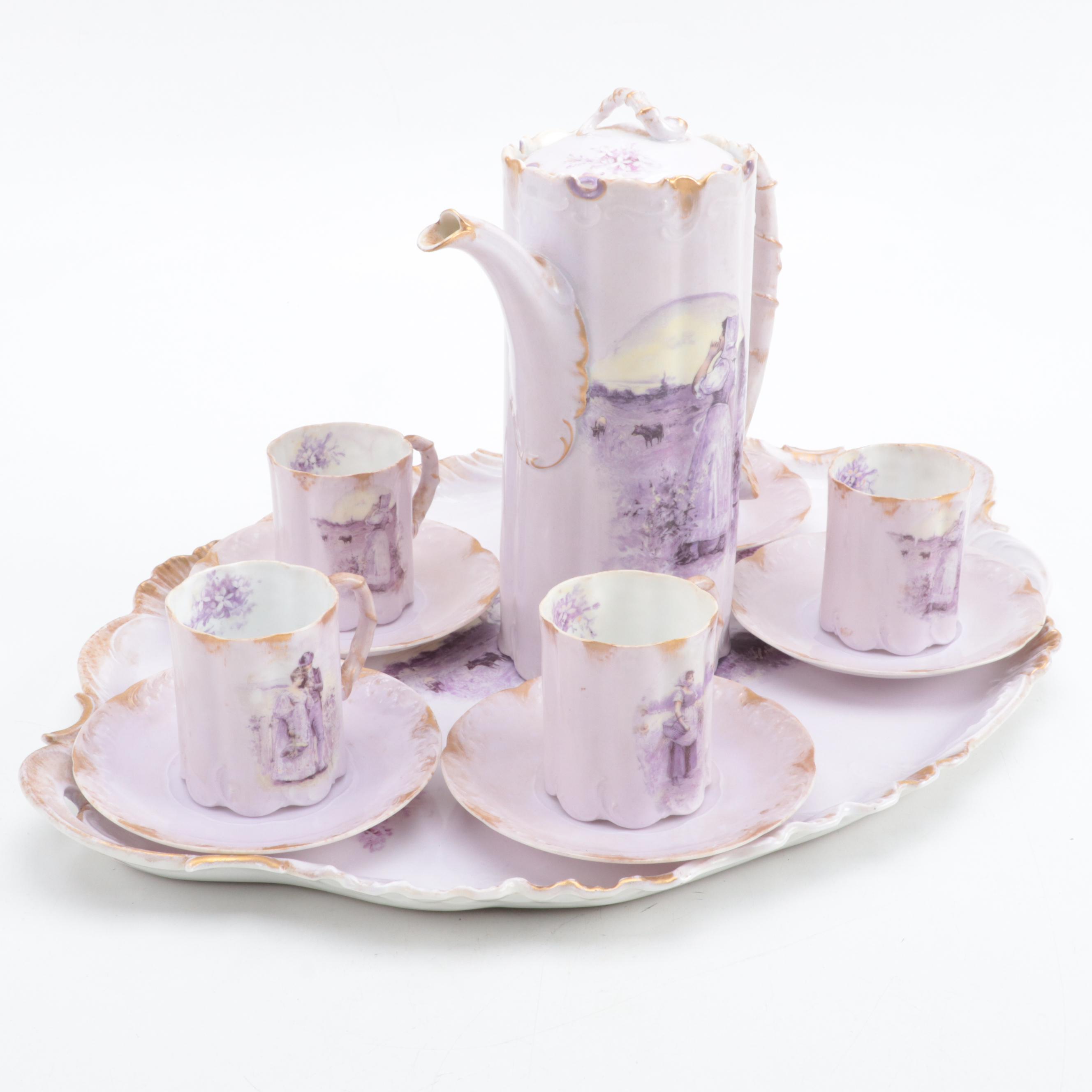 Rosenthal "Helios" Monbijou Porcelain Coffee Service, Late 19th to Early 20th C.