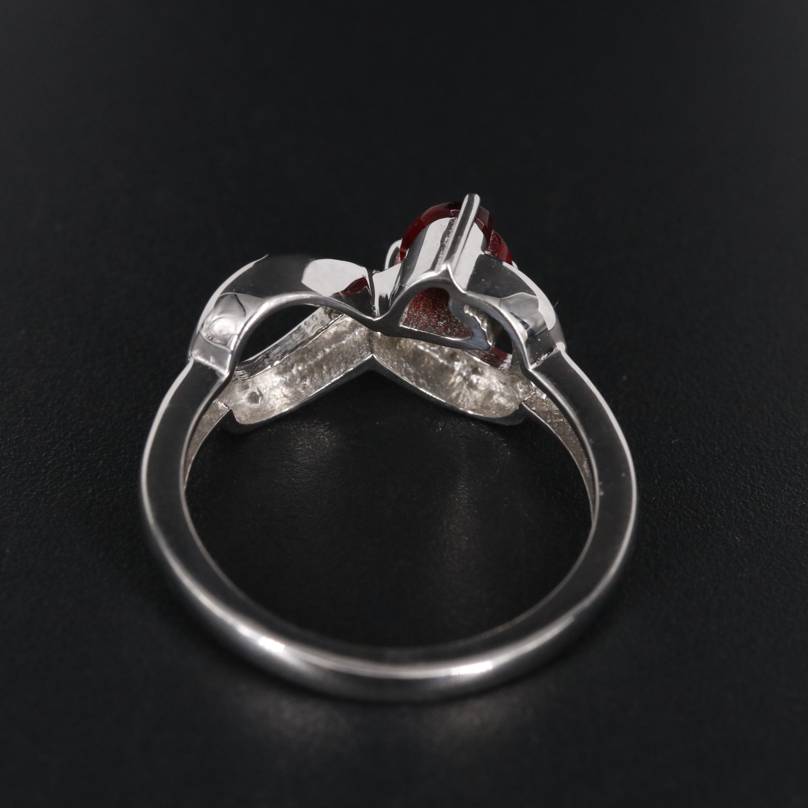 Sterling Ruby with Cubic Zirconia Infinity Ring