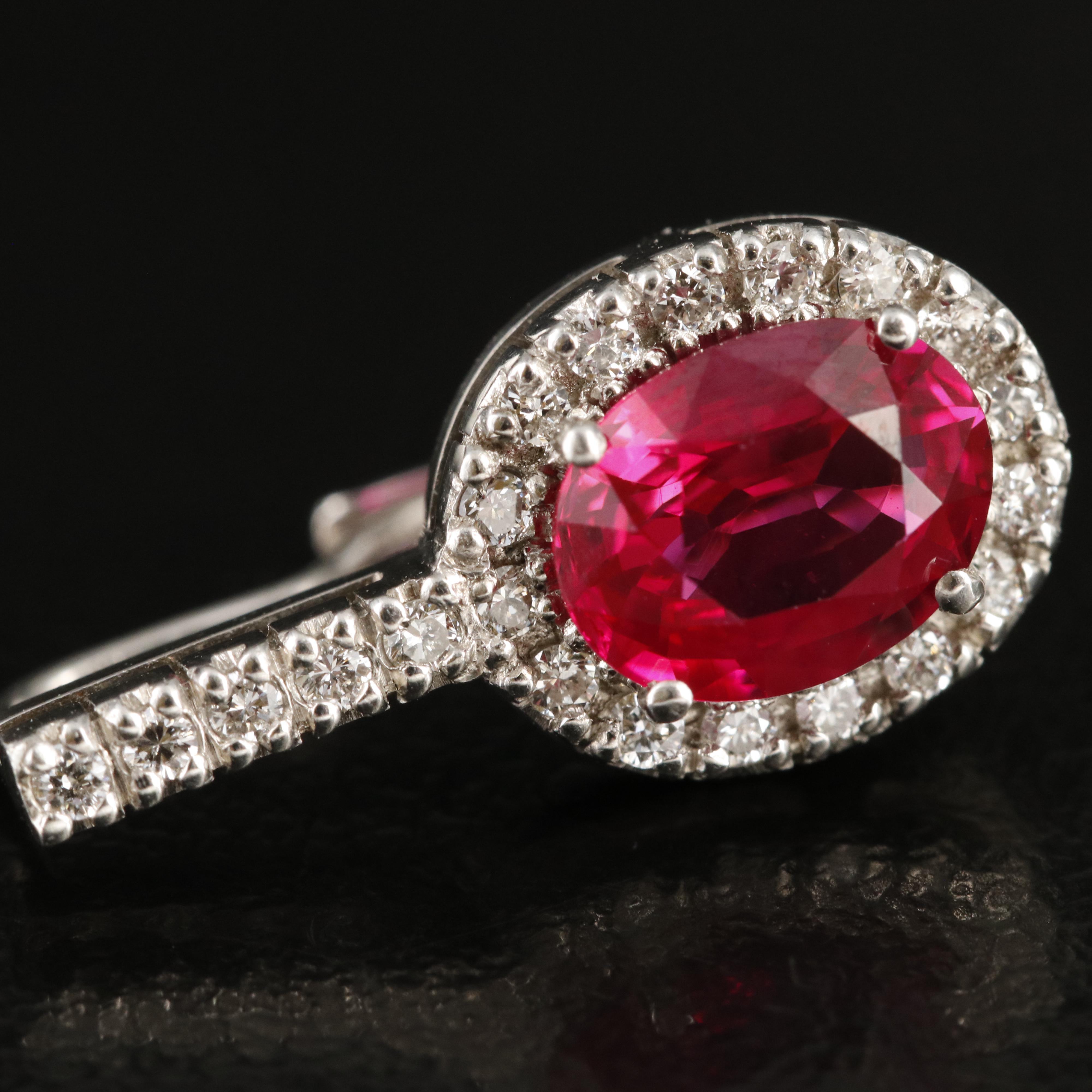 Platinum Ruby and Diamond Earrings