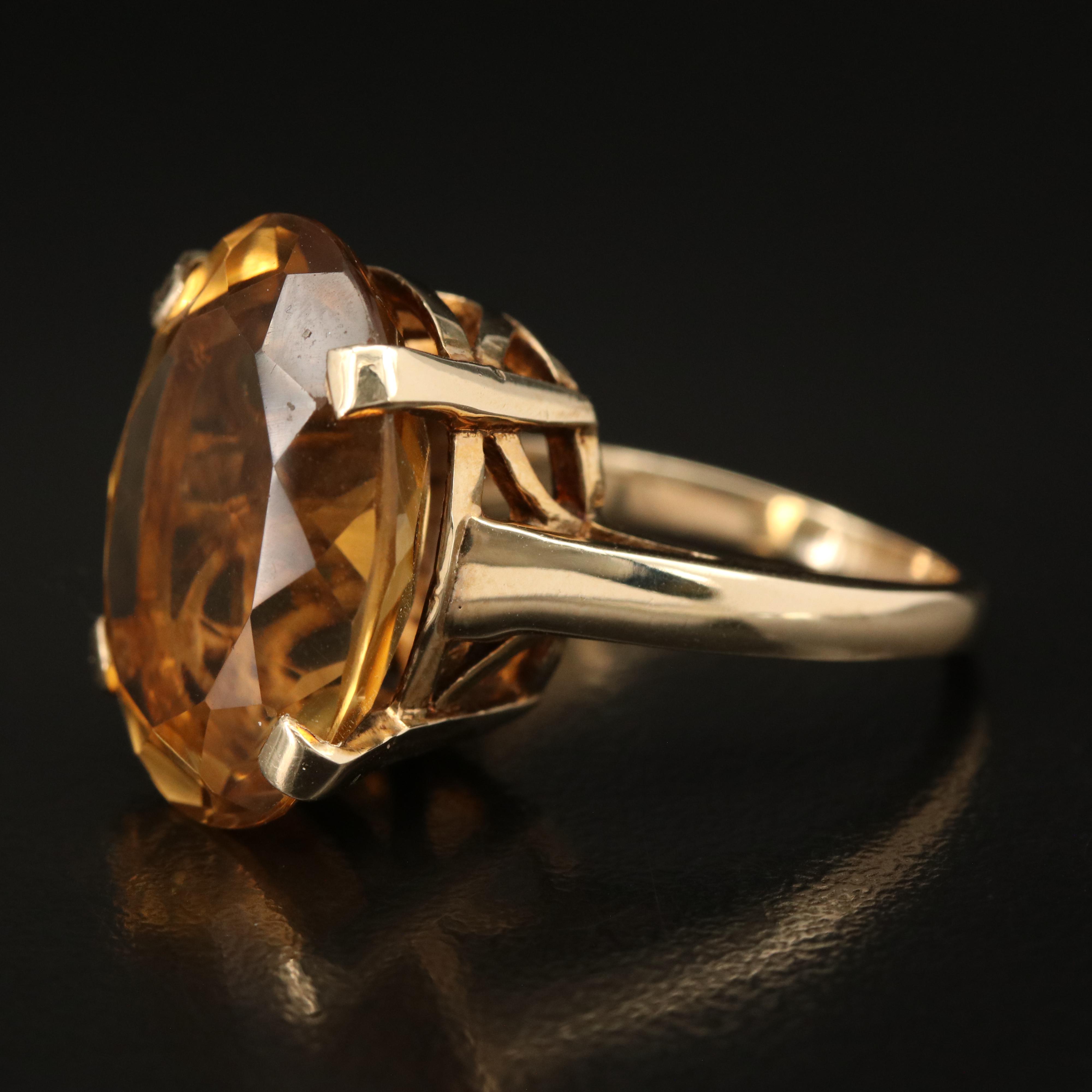 10K 15.63 CT Citrine Ring