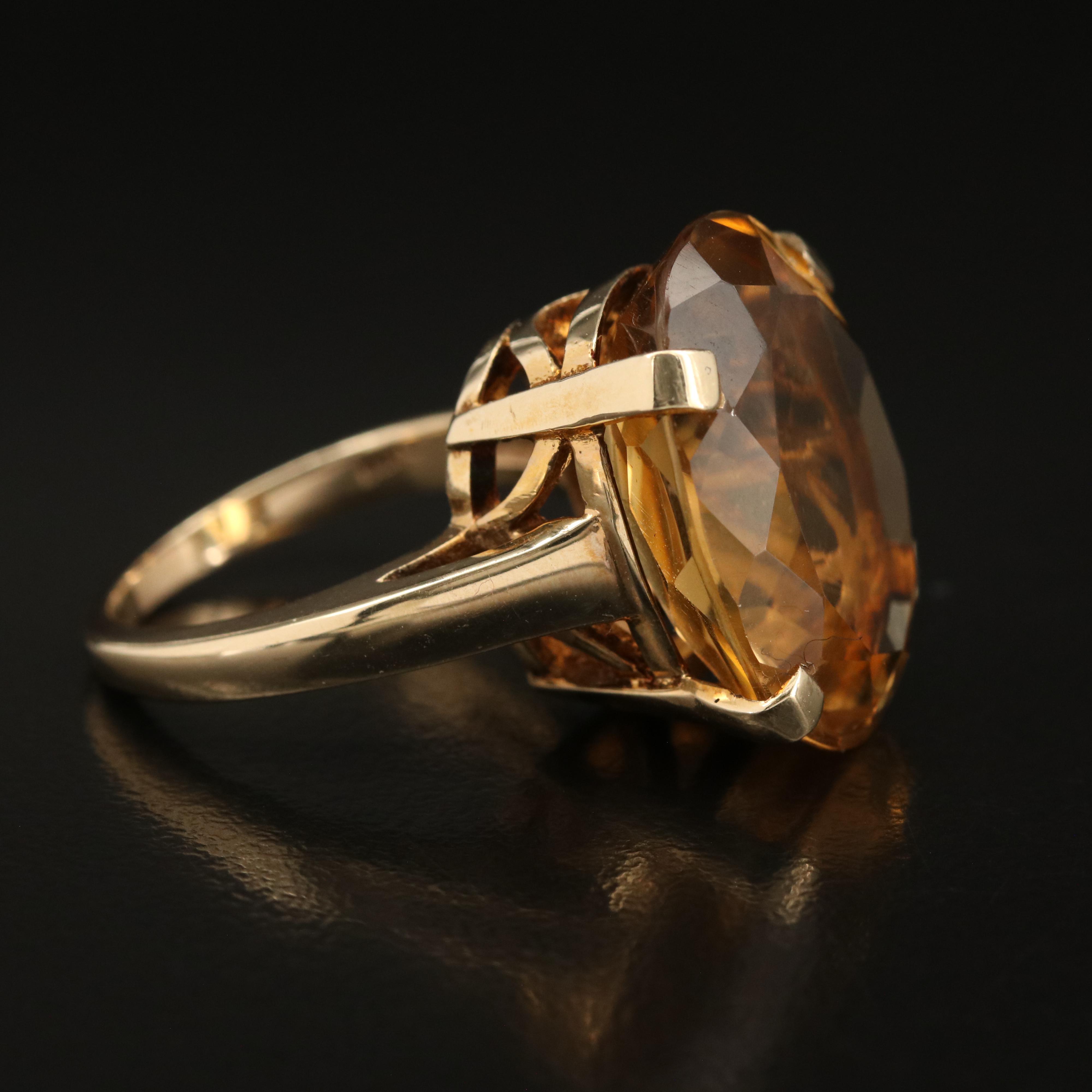 10K 15.63 CT Citrine Ring