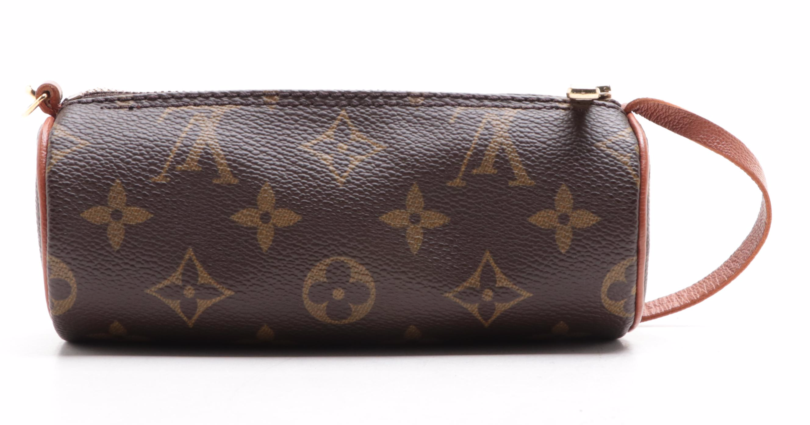 Louis Vuitton Papillon Pochette in Monogram Canvas and Brown Leather