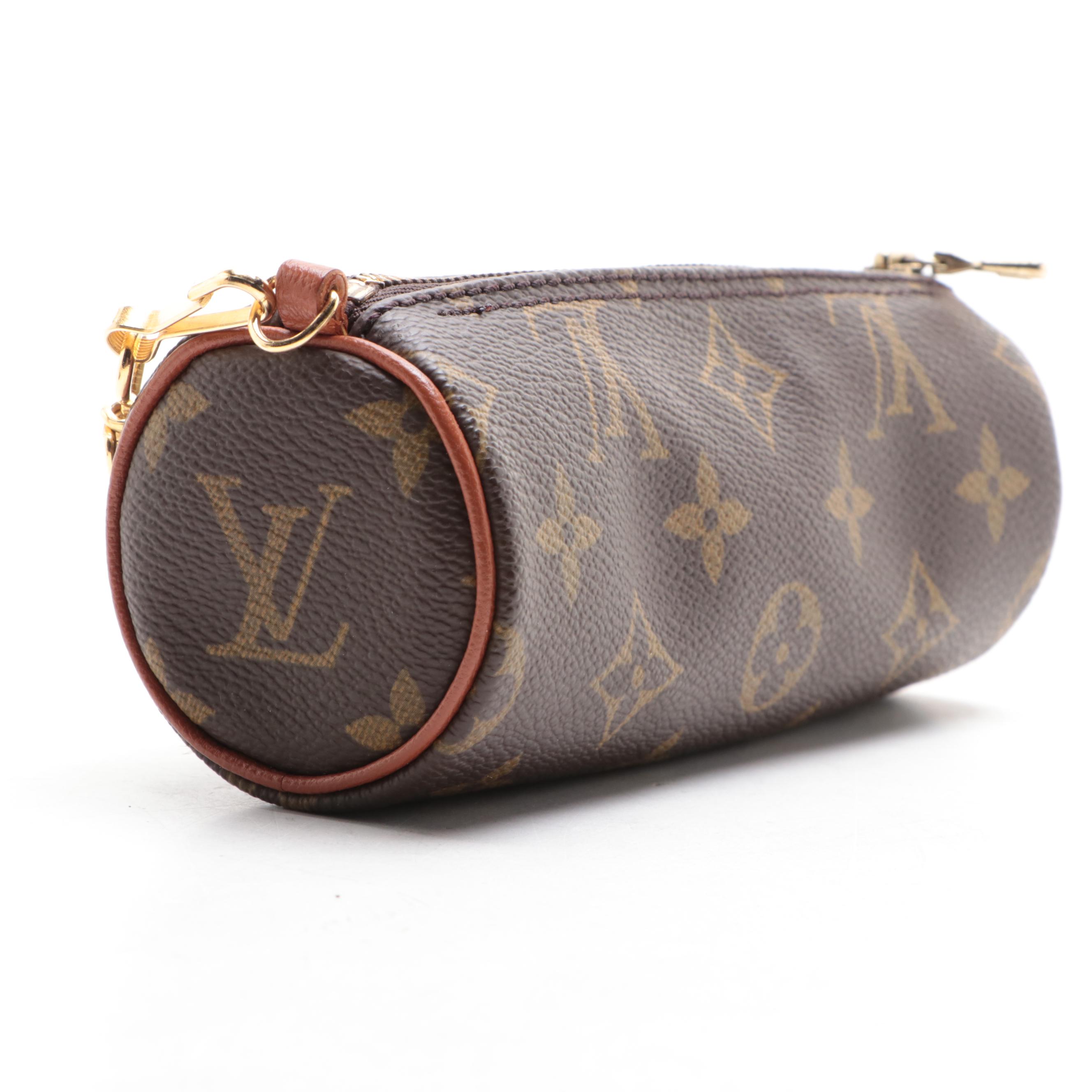 Louis Vuitton Papillon Pochette in Monogram Canvas and Brown Leather