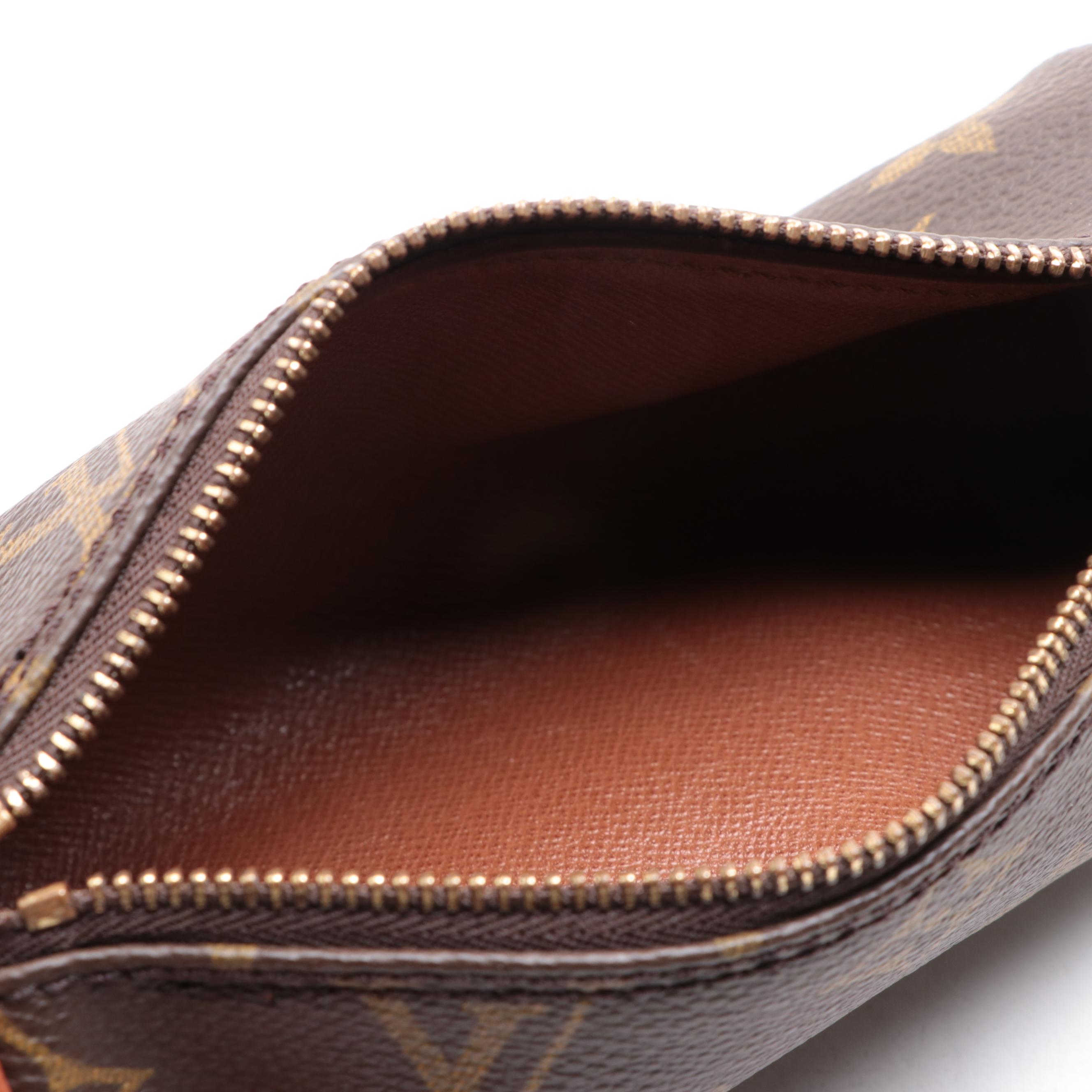 Louis Vuitton Papillon Pochette in Monogram Canvas and Brown Leather