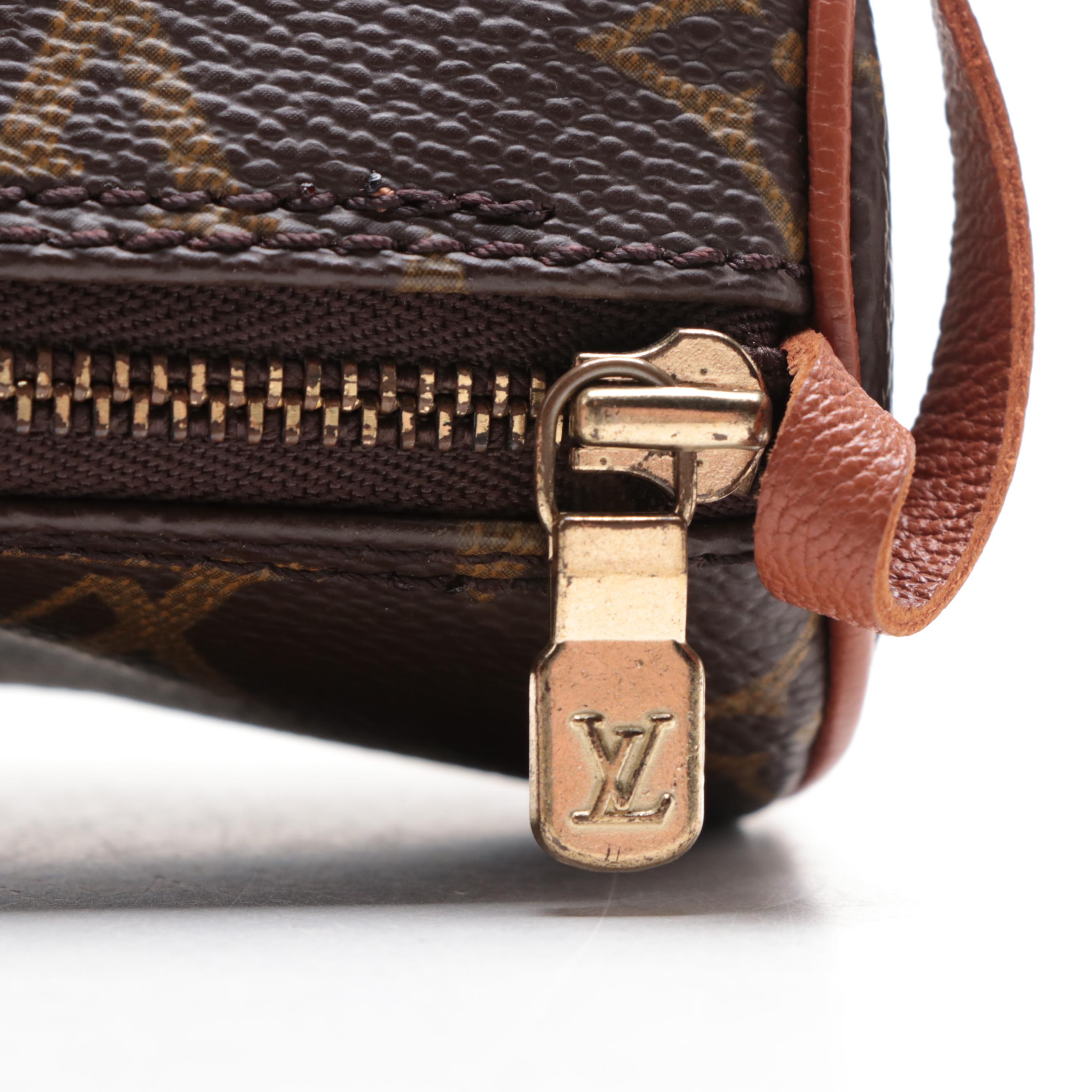 Louis Vuitton Papillon Pochette in Monogram Canvas and Brown Leather