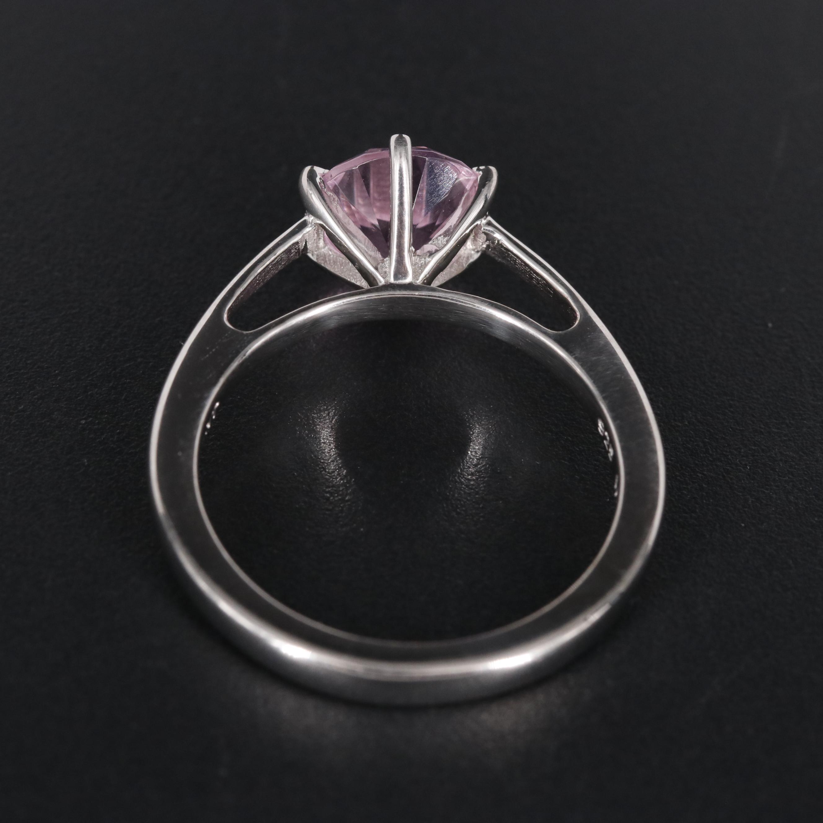 Sterling Pink Sapphire Ring