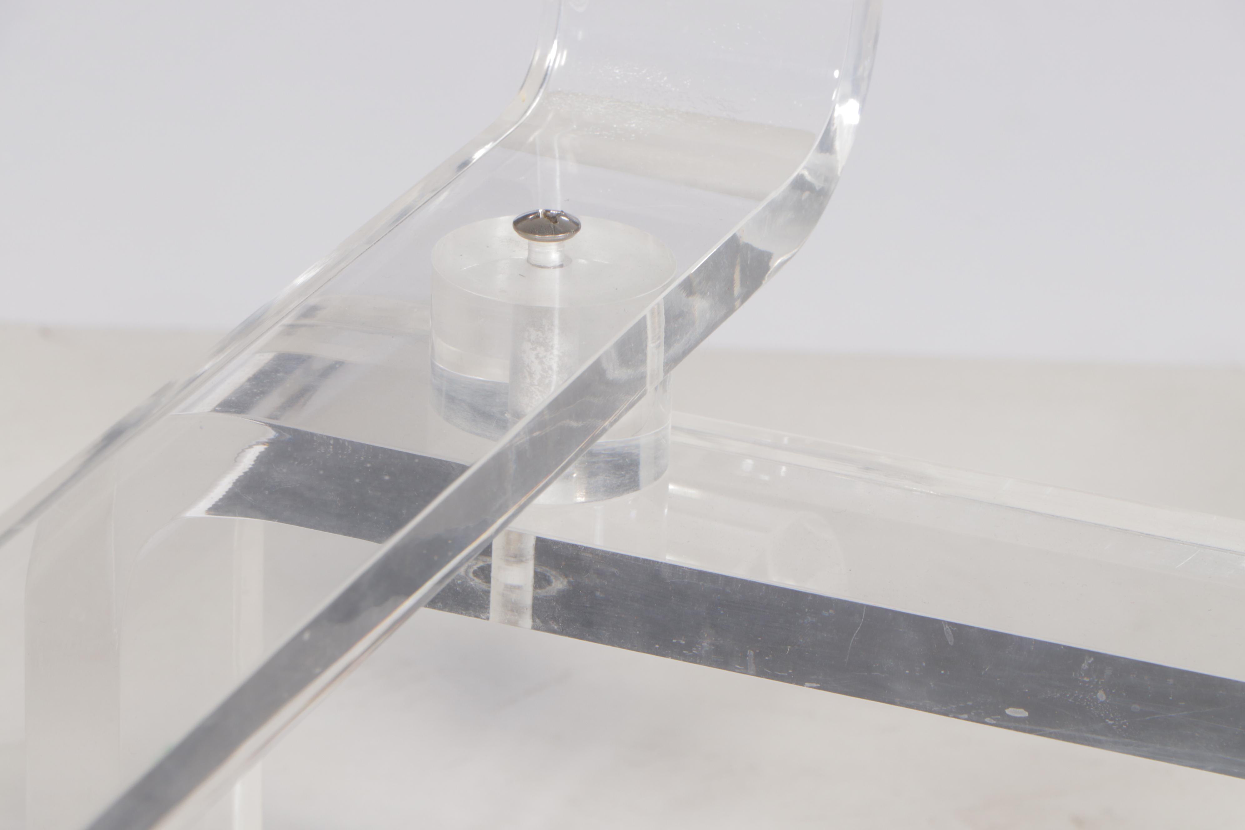 Acrylic and Octagonal Glass-Top Coffee Table, Late 20th Century