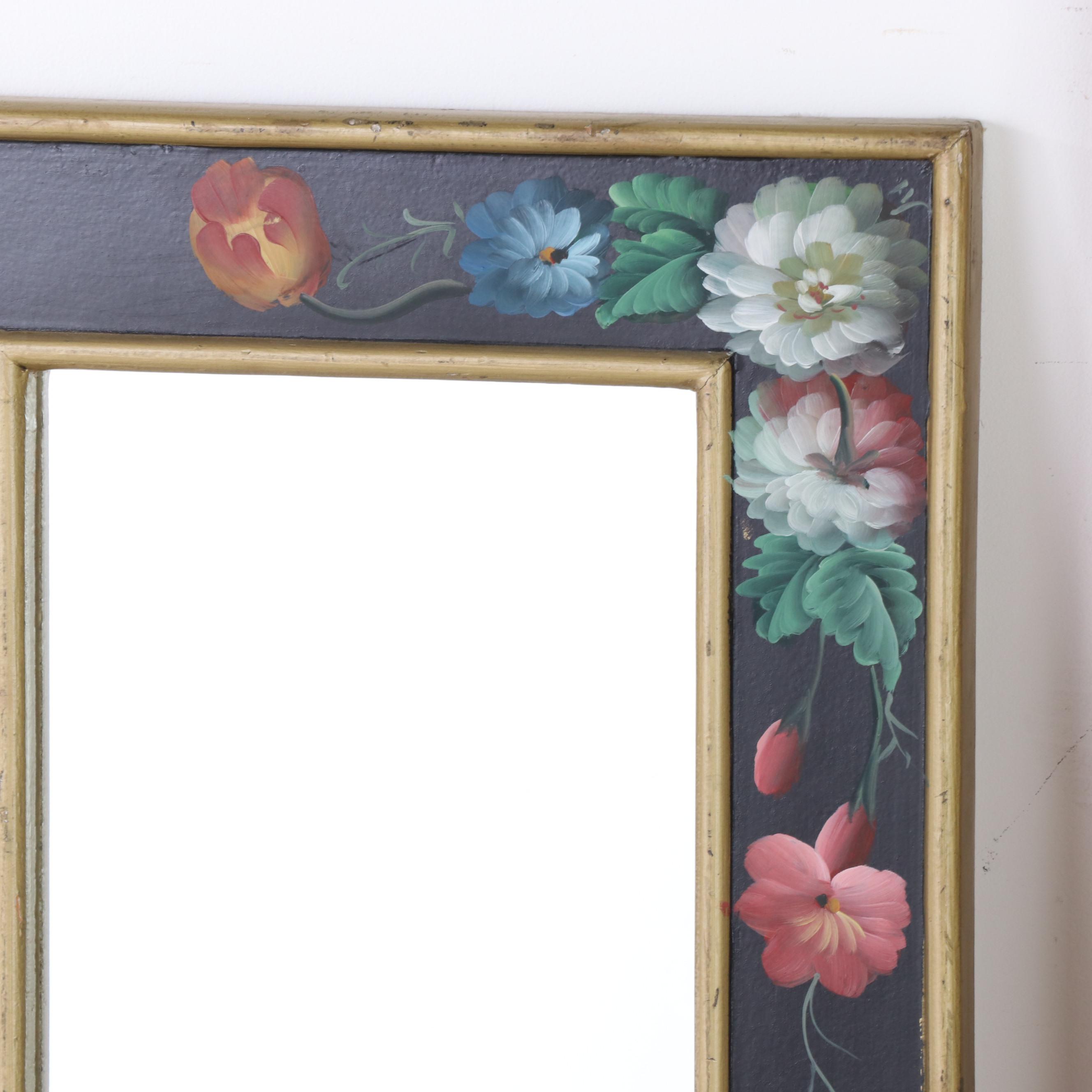 Three Floral-Painted Mirrors