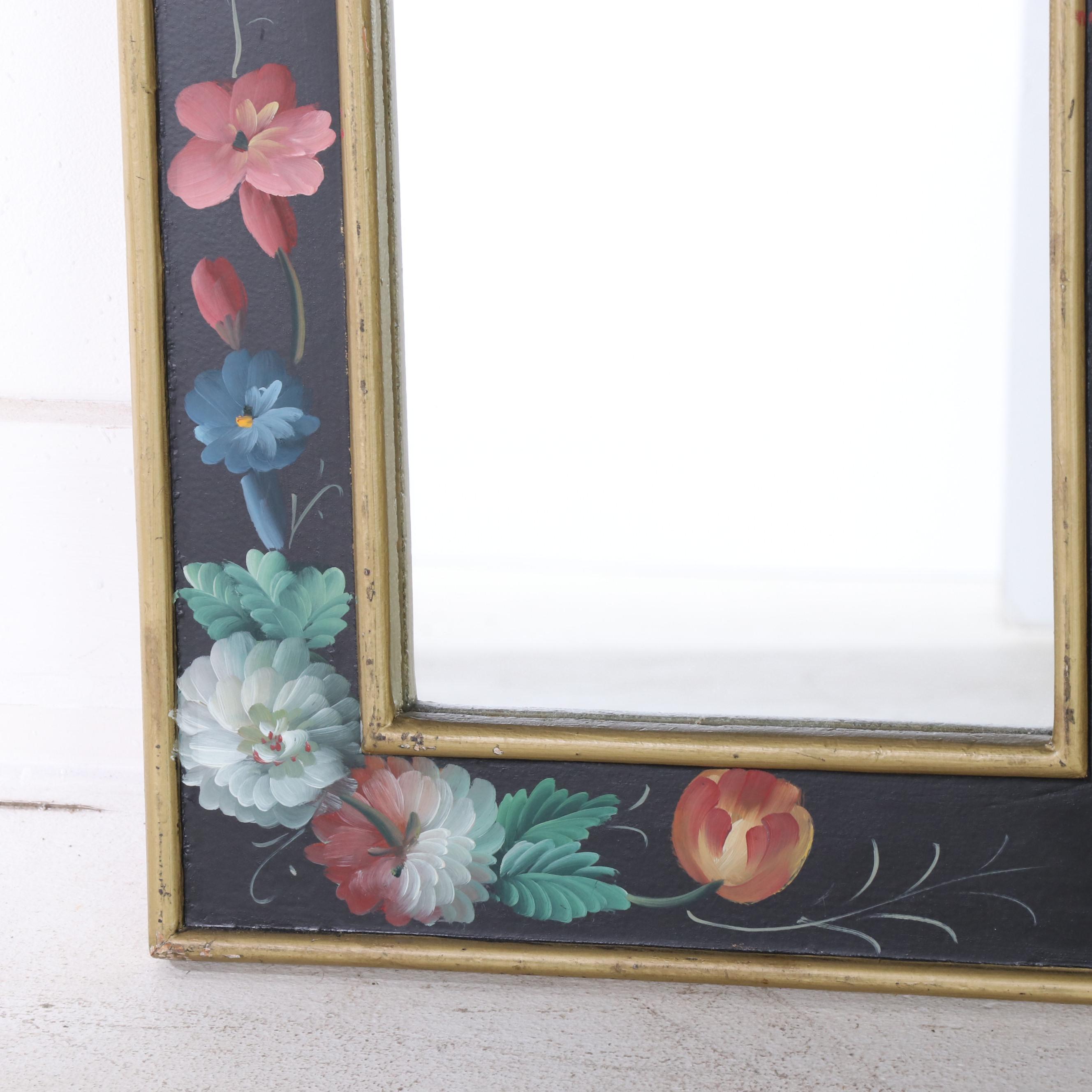 Three Floral-Painted Mirrors