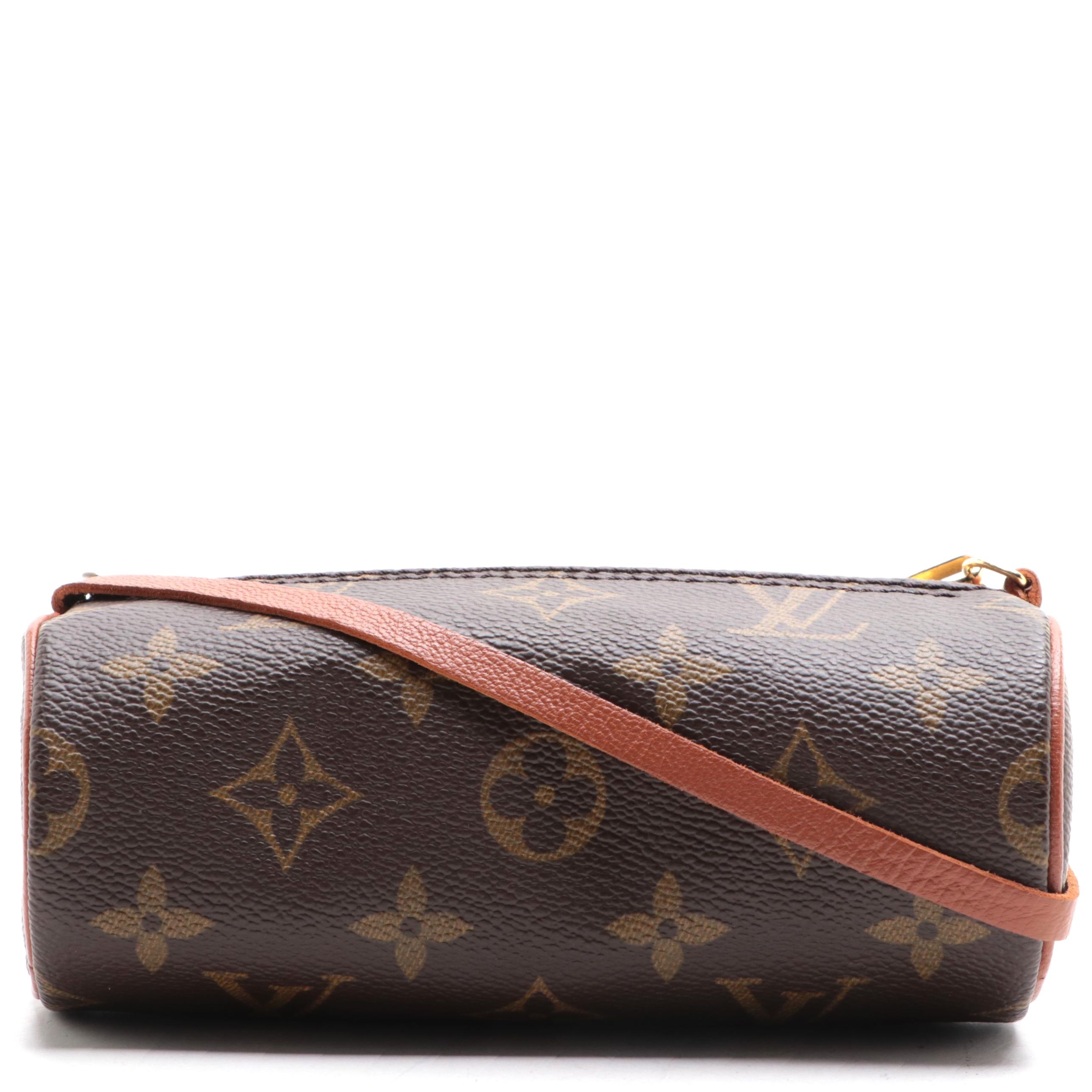 Louis Vuitton Papillon Pochette in Monogram Canvas and Brown Leather
