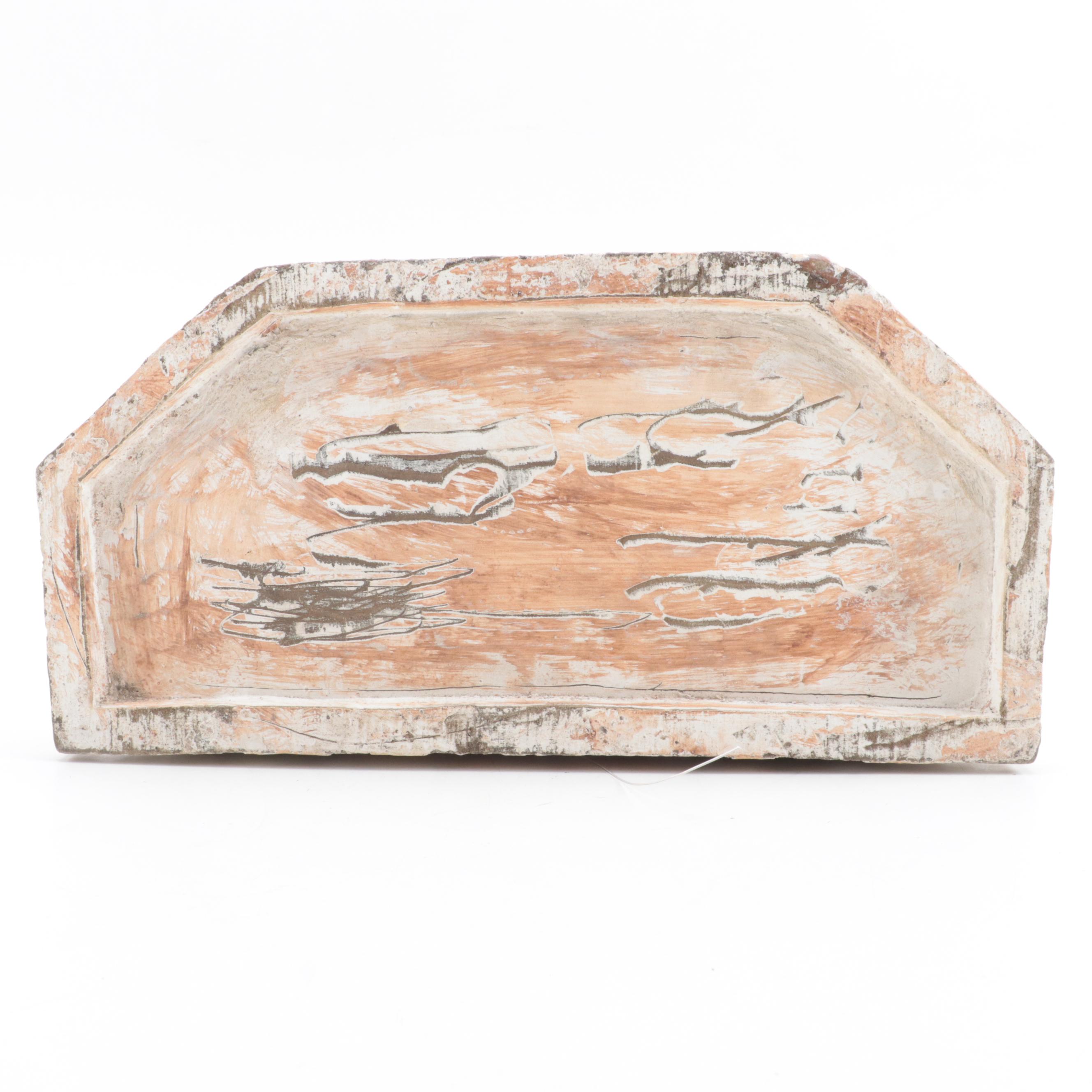 Philippines Spanish Colonial Style Painted Stonewood Wall Bracket