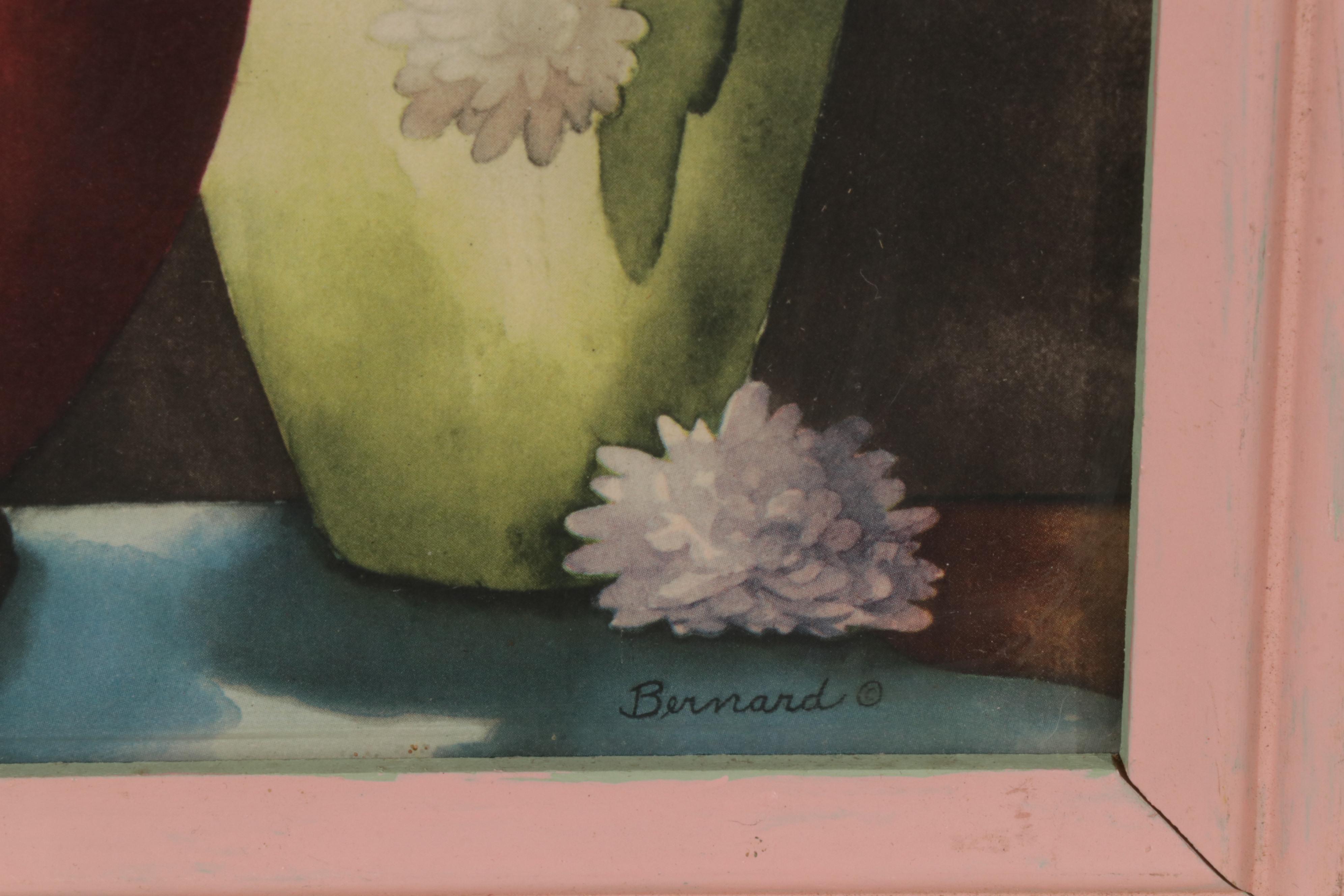 Offset Lithographs of Women and Floral Still Lifes, Circa 1965